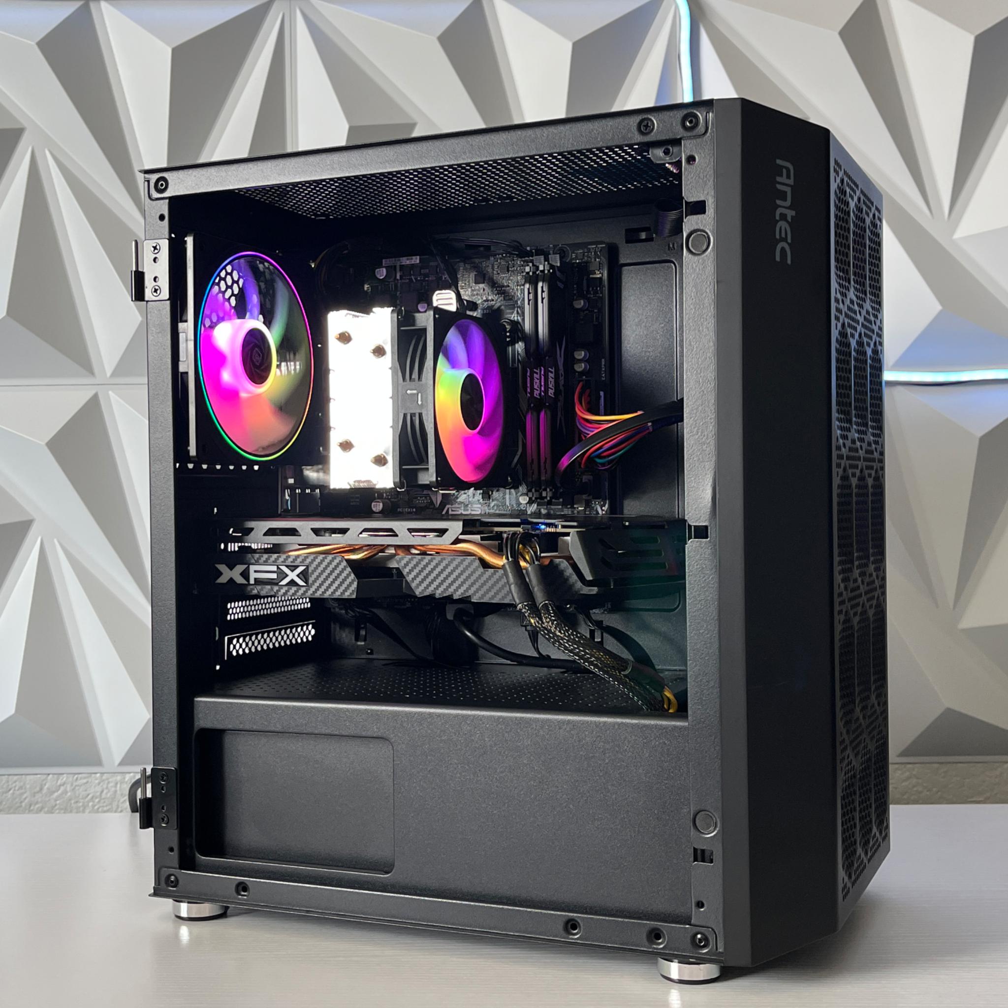 RX 580 8GB, Ryzen 5 2600X, 16GB RAM | Black RGB Gaming Computer/PC