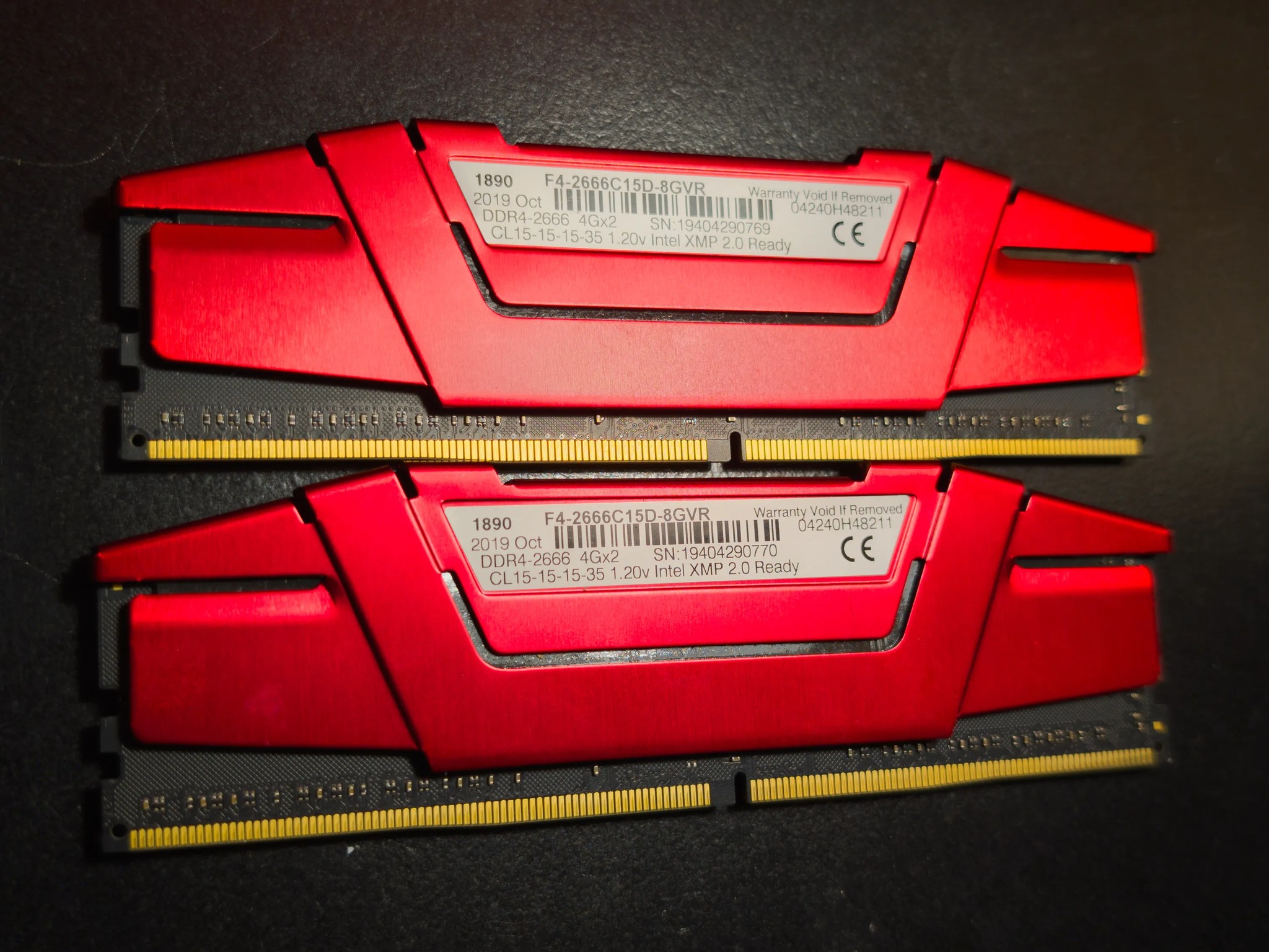 2X4GB (8GB) 2666MHz Red G.Skill RAM