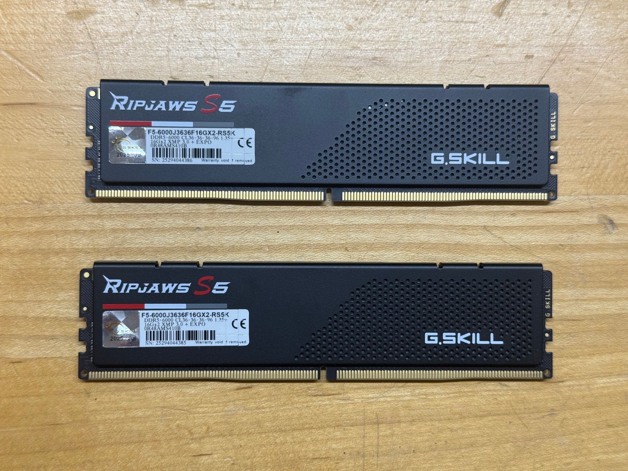 G.SKILL Ripjaws S5 32GB (2x 16GB) DDR5-6000 CL36 (F5-6000J3636F16GX2-RS5K)