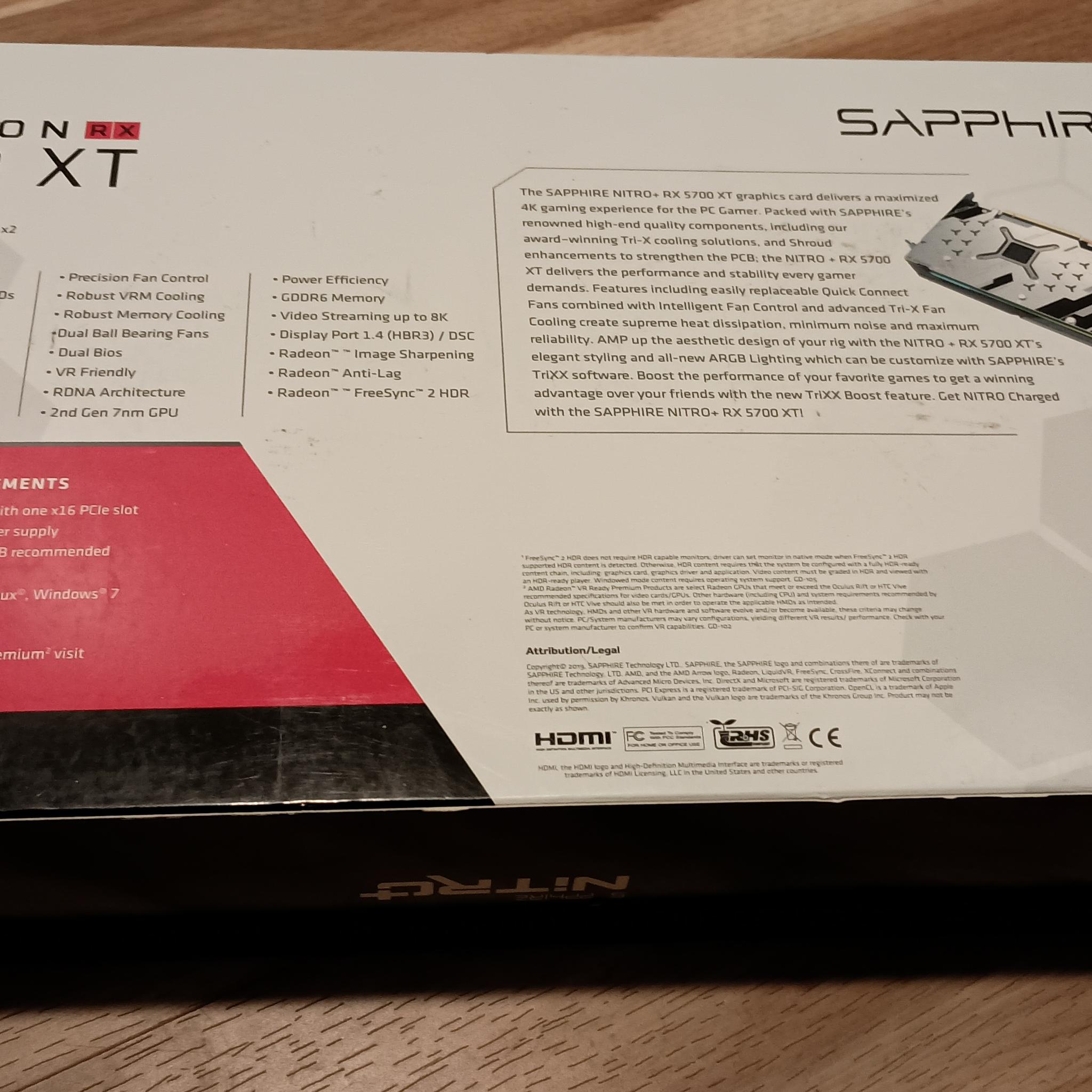 RX 5700 XT 8GB, Sapphire Nitro+ GPU