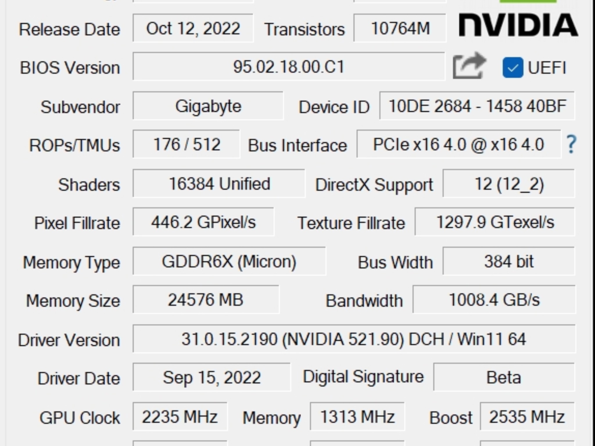 Gigabyte GeForce RTX 4090 GAMING OC 24G