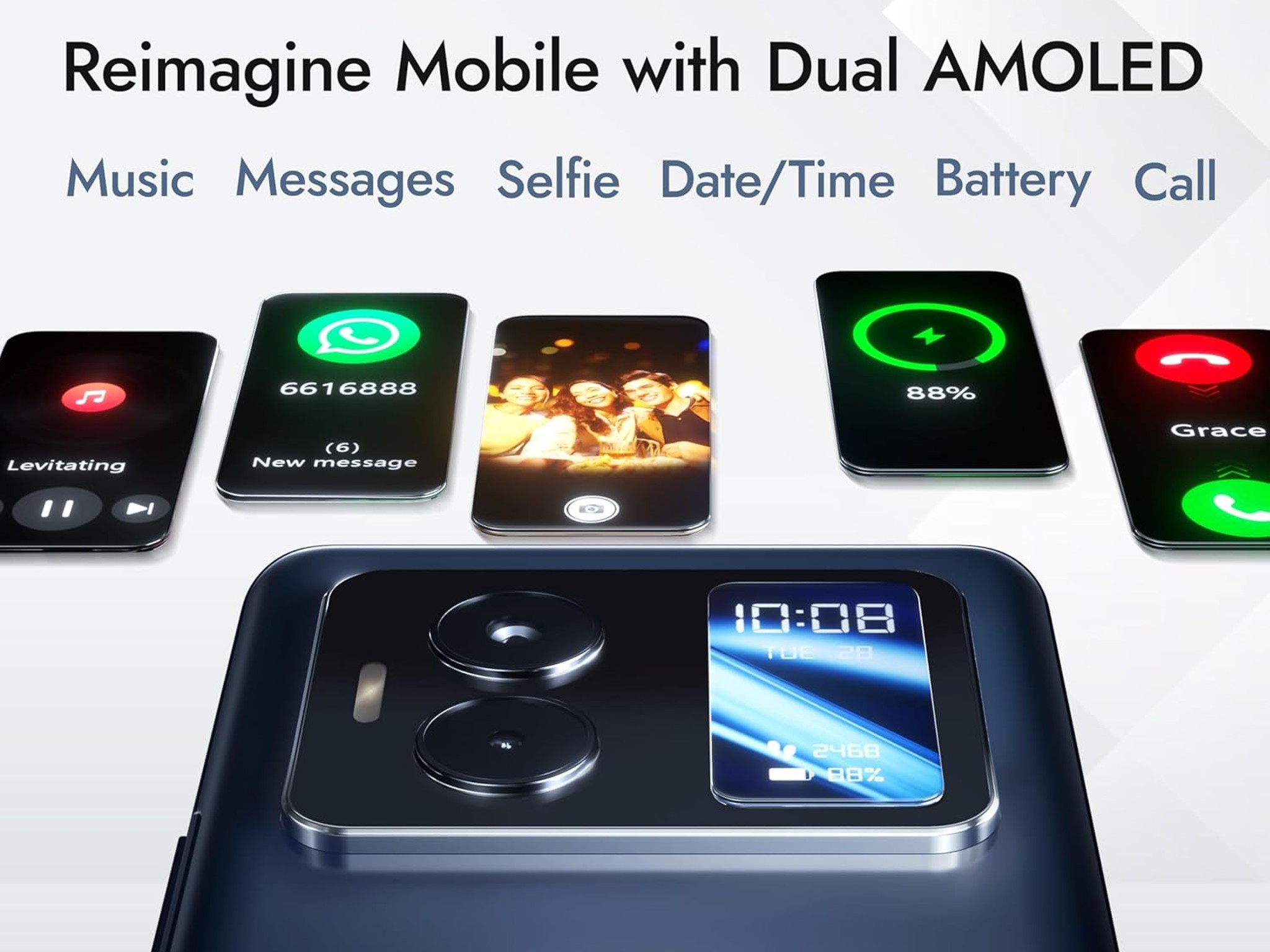 NUU B40 5G, Unlocked, Dual SIM, Dual AMOLED Display, 120Hz, 64 MP Camera, 8GB+256GB