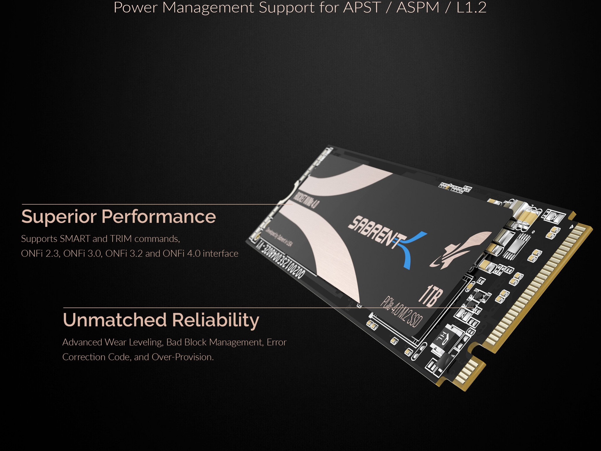 SABRENT 1TB Rocket Nvme PCIe 4.0 M.2 2280 SSD Maximum Performance Solid State Drive (Latest Version)