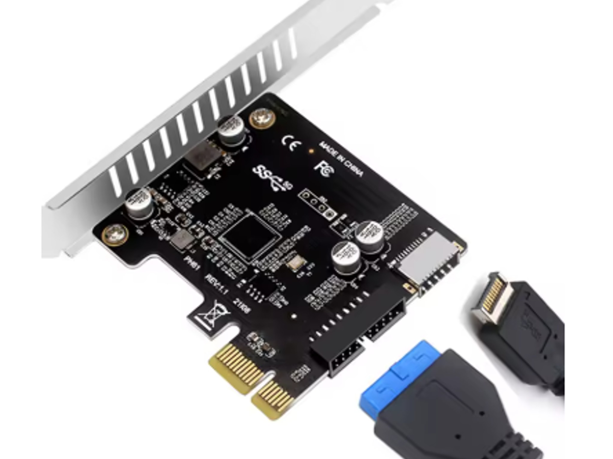 PCI-E To USB 3.0 PCIE Expansion Controller Card 19PIN PCI-E 1 To USB 3.0 Hub Splitter Expansion Card