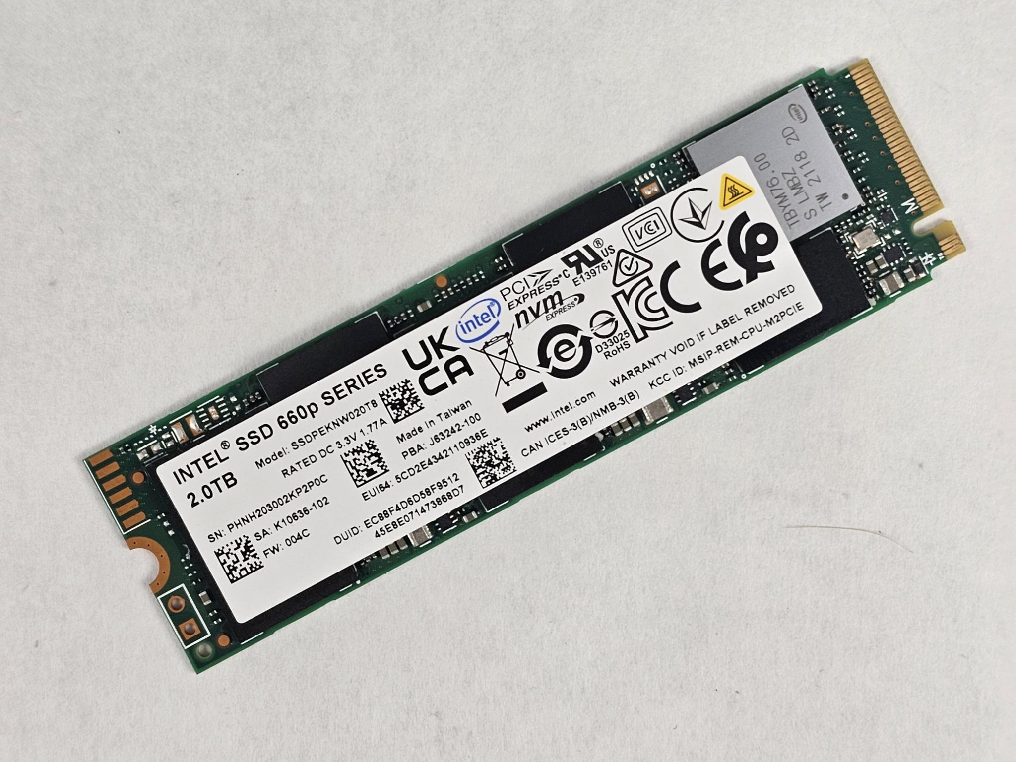 2TB NVMe M.2 SSD Intel 660p Gen3