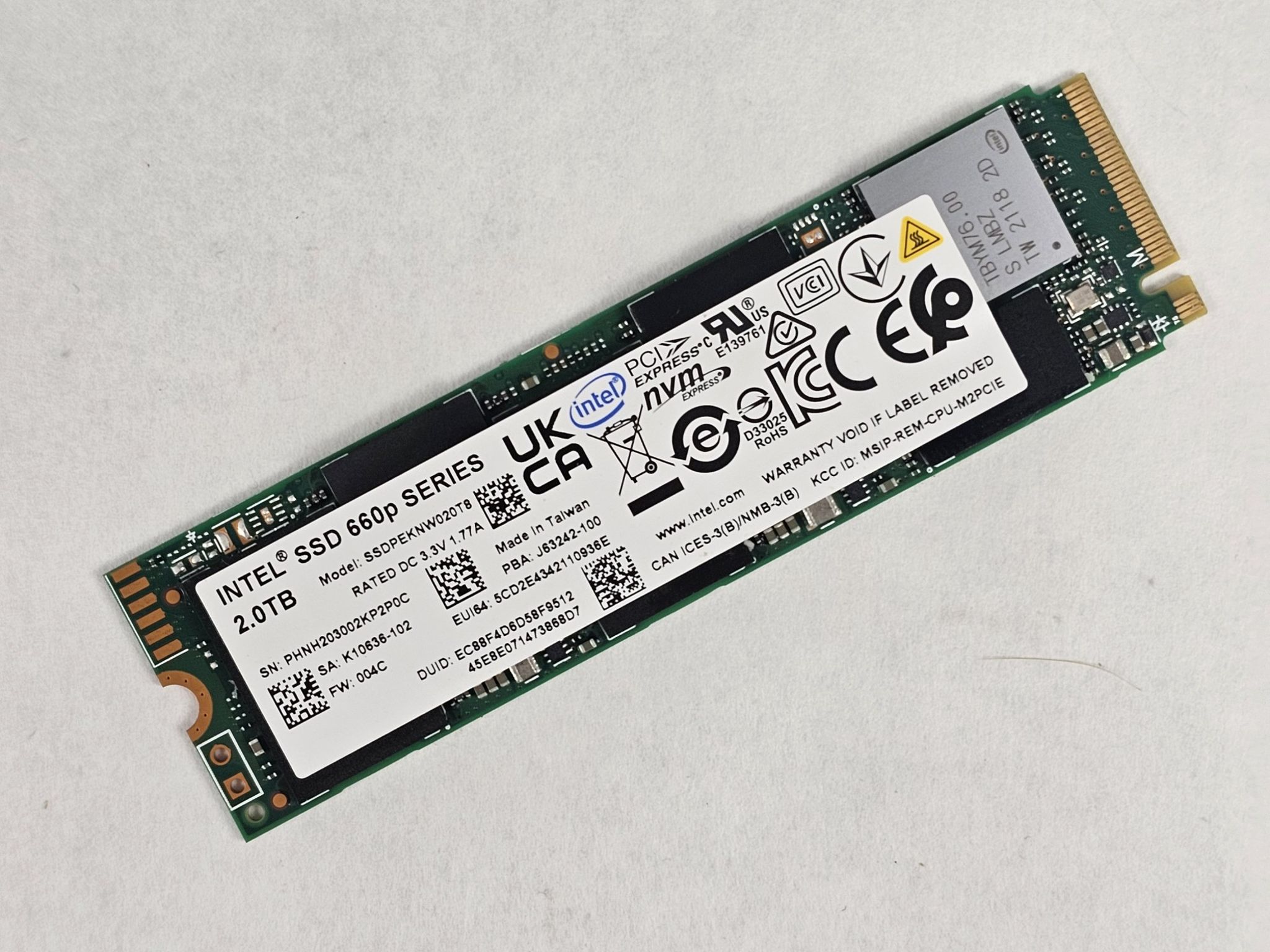 2TB NVMe M.2 SSD Intel 660p Gen3