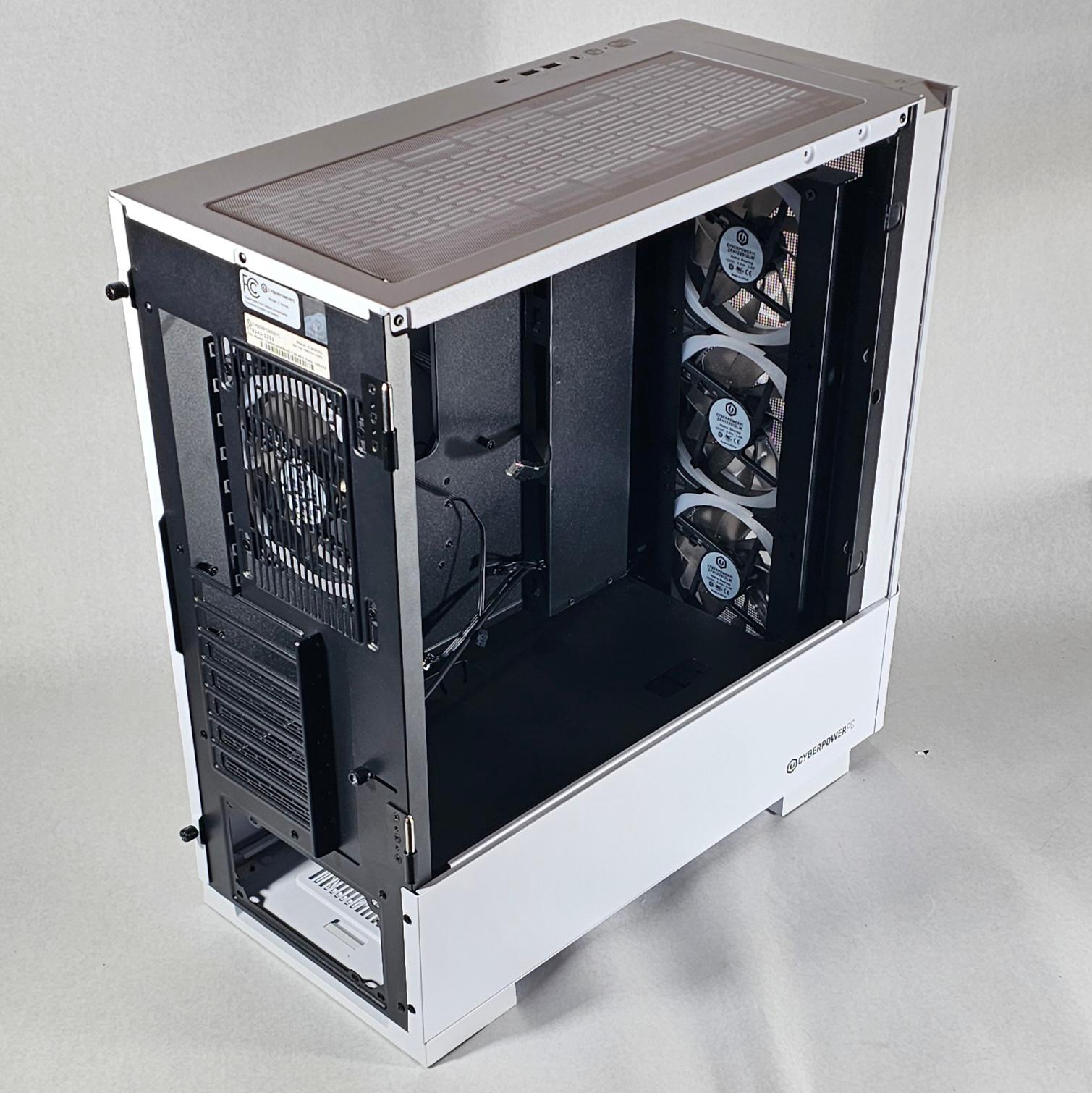 White CyberPower RGB PC Case w\ 4 RGB Fans