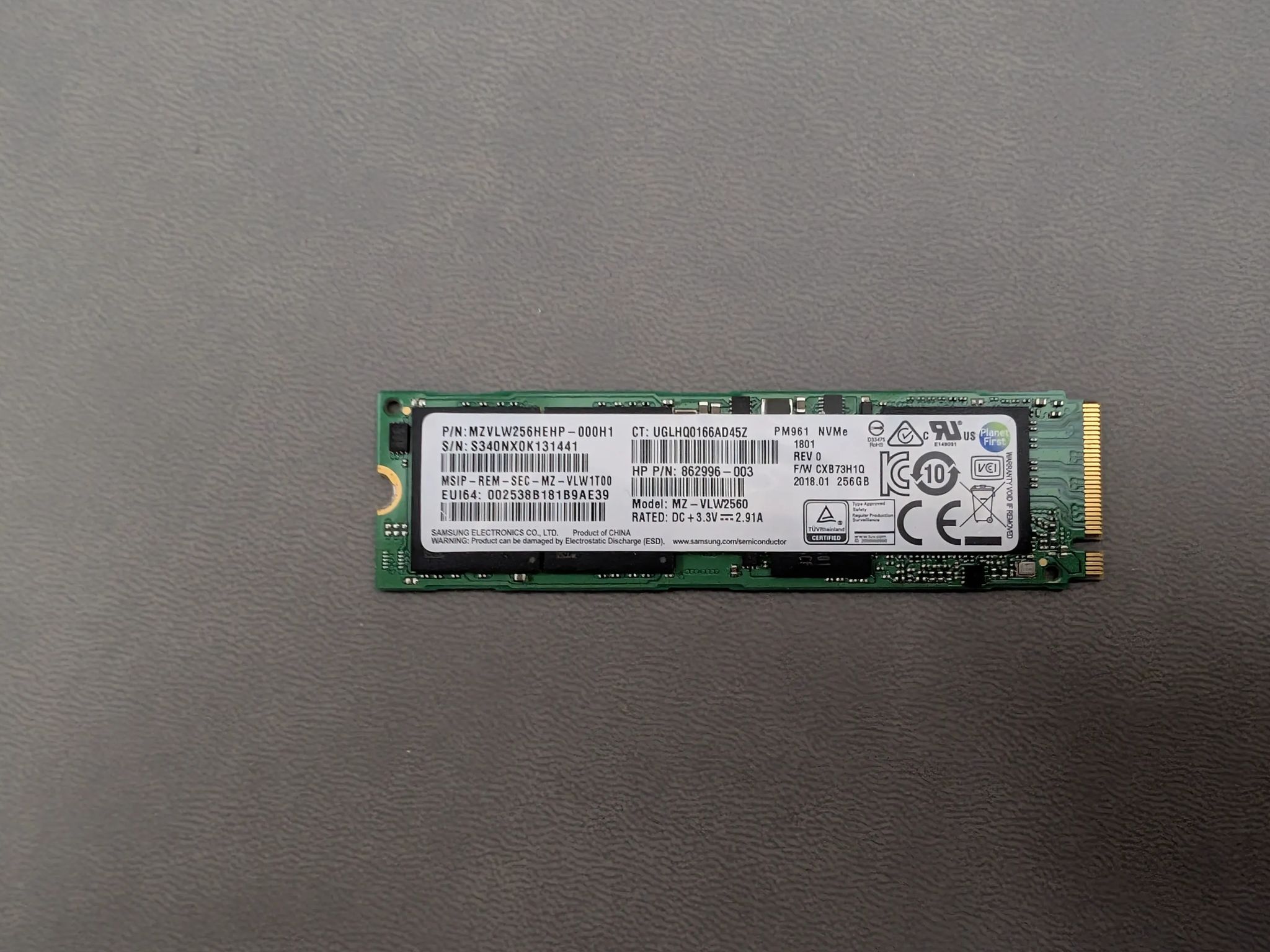 Samsung 1TB NVMe PCIe Gen3x4 M.2 2280 SSD