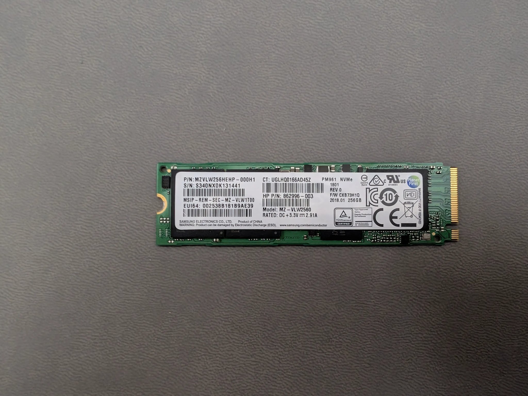 Samsung 1TB NVMe PCIe Gen3x4 M.2 2280 SSD