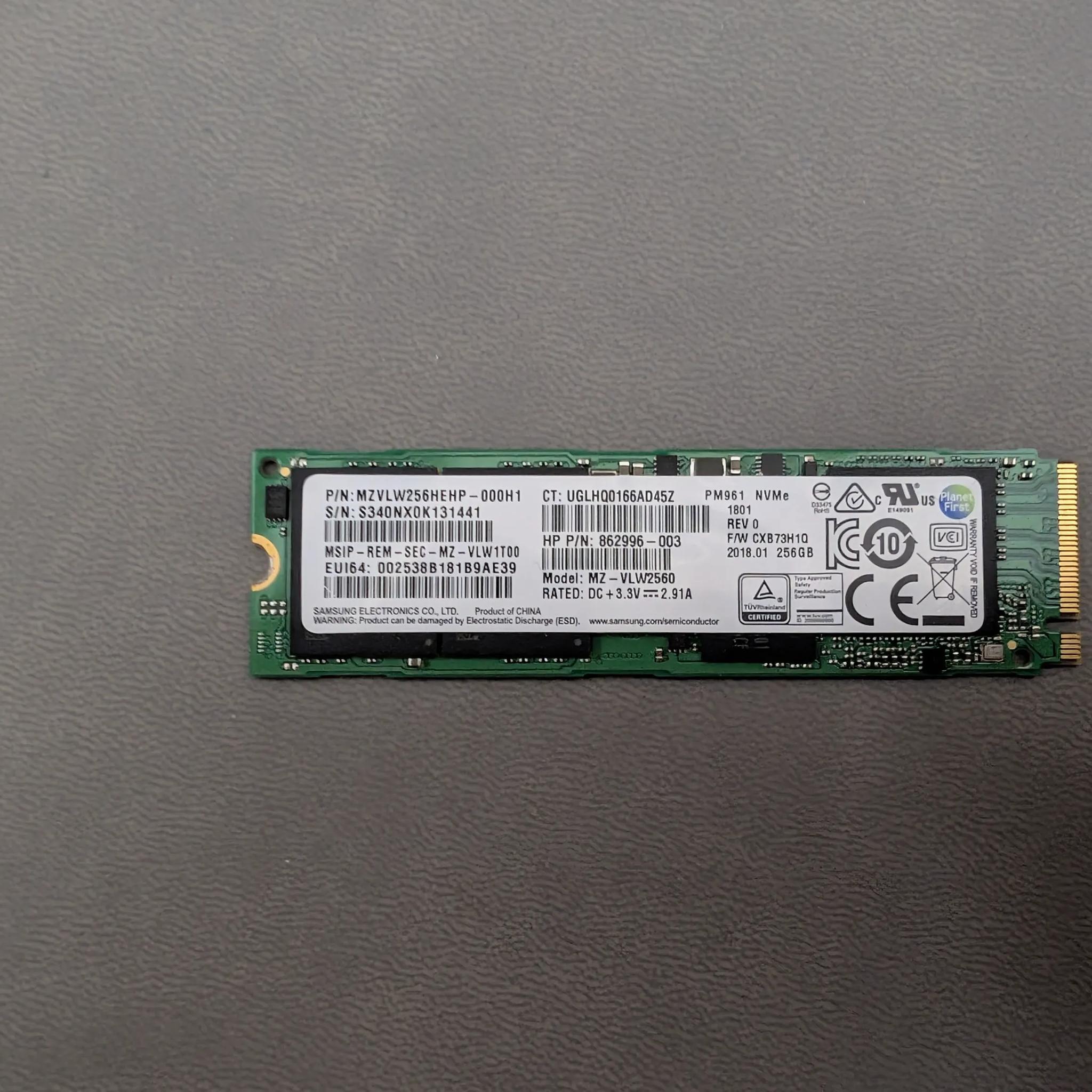 Samsung 1TB NVMe PCIe Gen3x4 M.2 2280 SSD