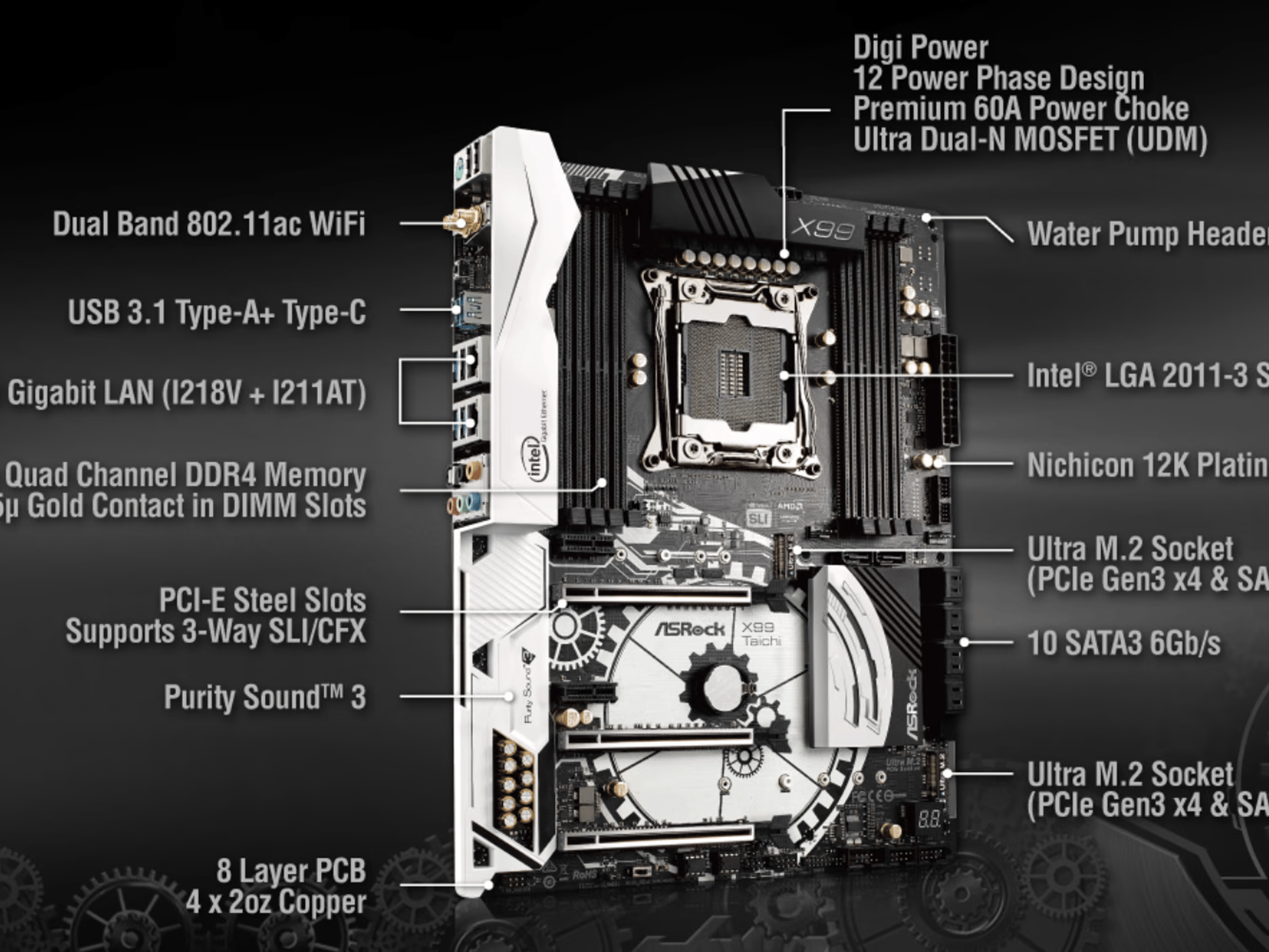 NEW ASRock X99 Taichi LGA 2011-v3 Intel X99 ATX Intel Motherboard