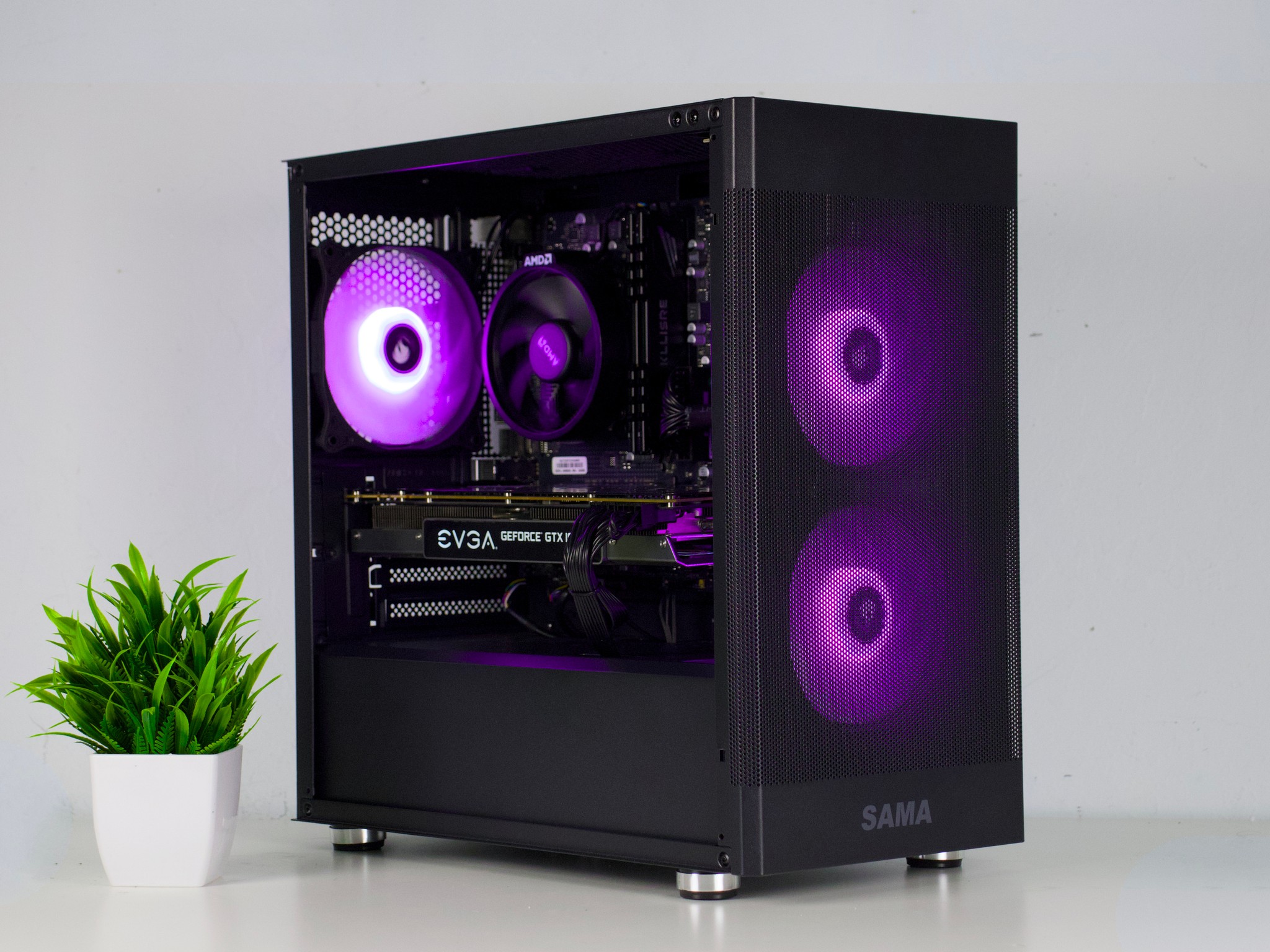 🟥⬛Black Gaming PC – GTX 1070 8G, Ryzen 5 2600, 16GB RAM, 500GB SSD - WiFi ⬛🟥