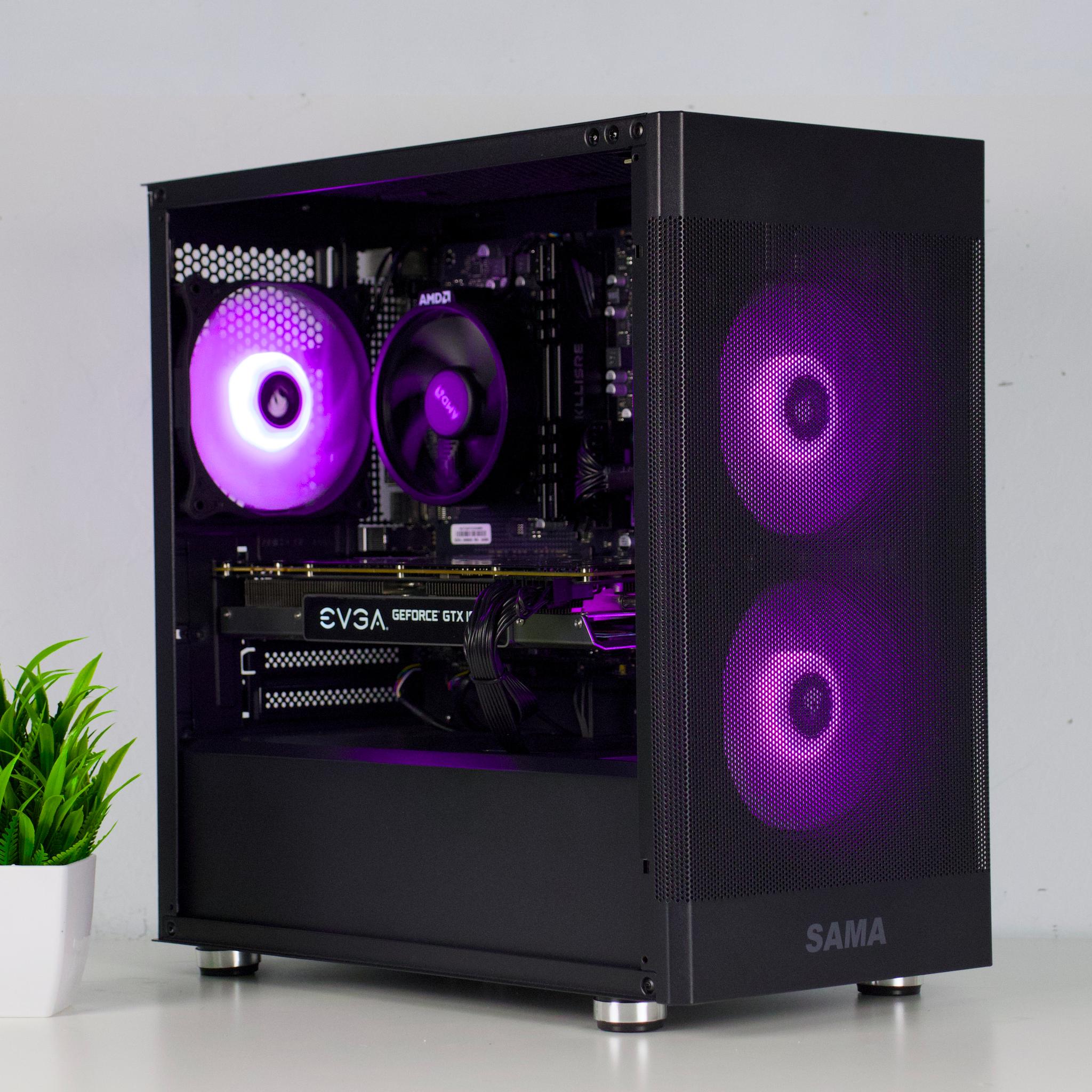 🟥⬛Black Gaming PC – GTX 1070 8G, Ryzen 5 2600, 16GB RAM, 500GB SSD - WiFi ⬛🟥