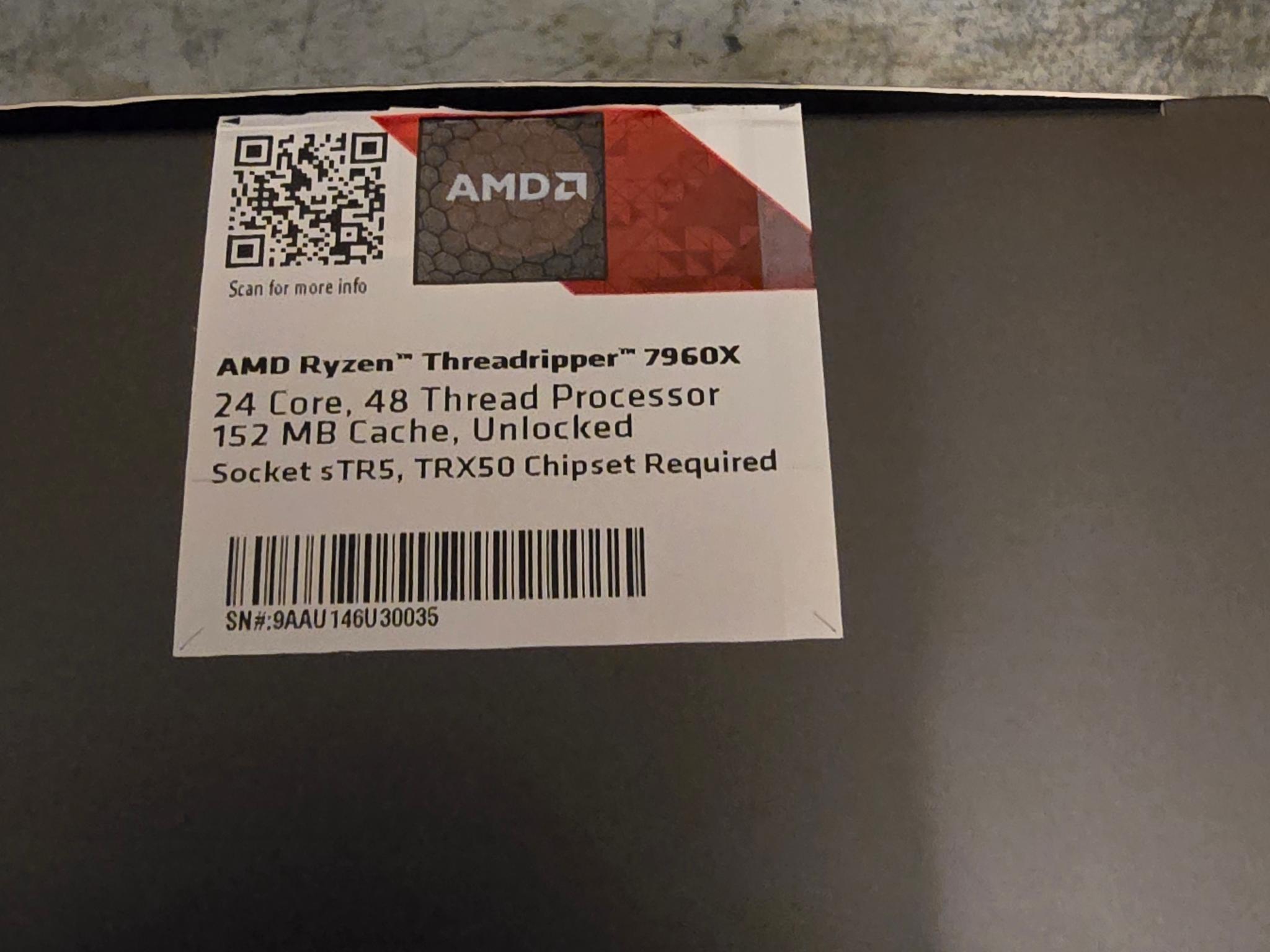 AMD threadripper 7960X plus 64GB DDR5 6000 ECC RAM and RTX 4080 Super Pro Art