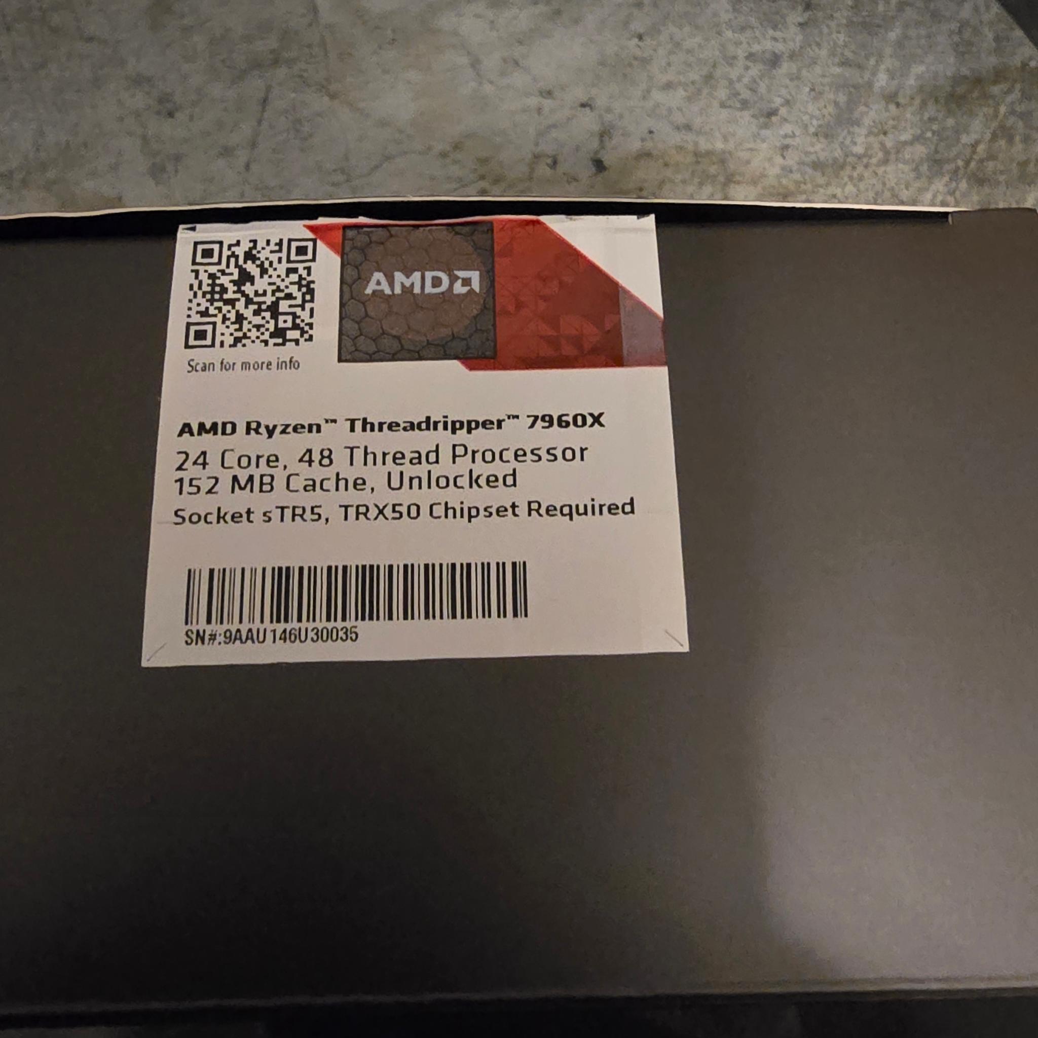 AMD threadripper 7960X plus 64GB DDR5 6000 ECC RAM and RTX 4080 Super Pro Art
