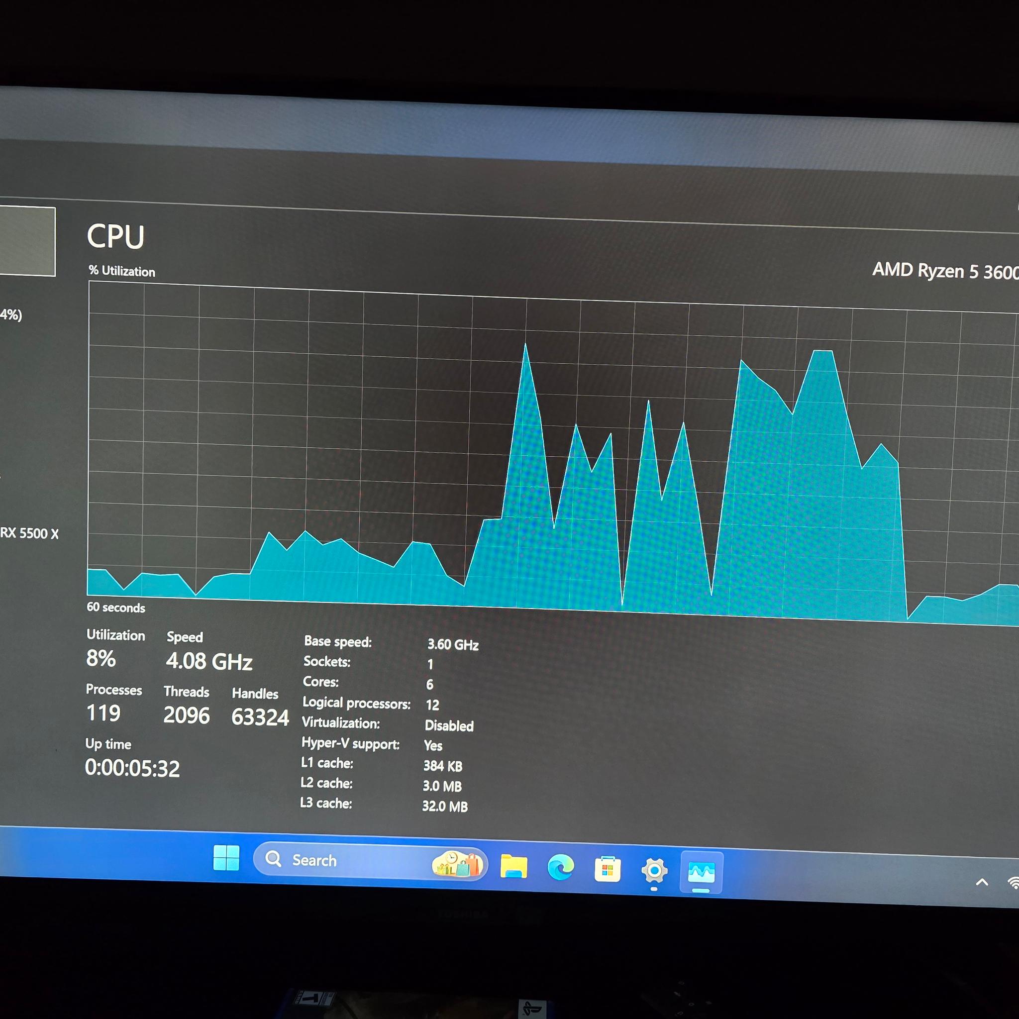 Custom Gaming PC Build AMD 3600, Rx 5500xt 8gb,  16gb DDR4 512GB SSD Win 11