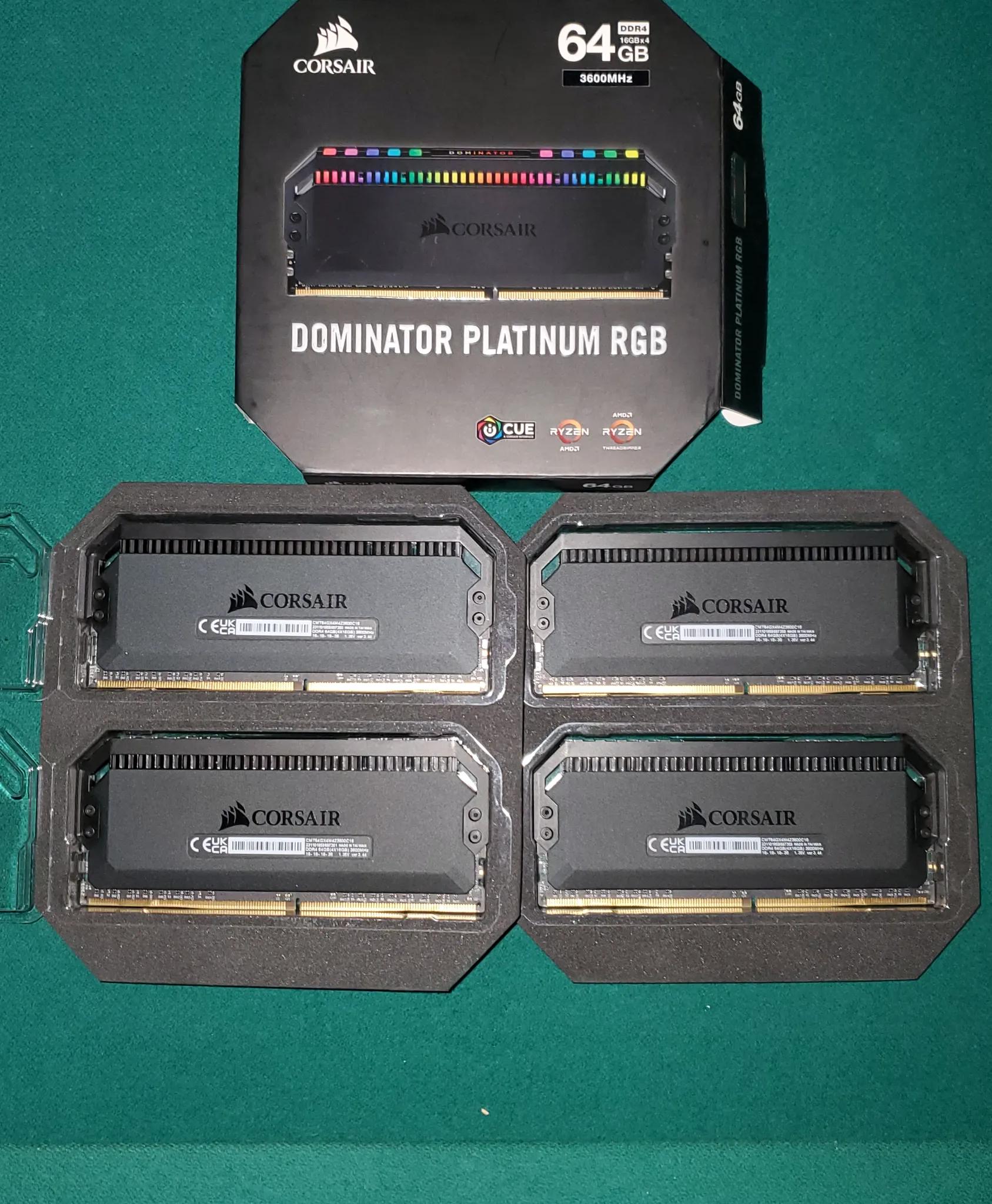 64G Corsair Dominator Platinum DDR4 3600 4X16