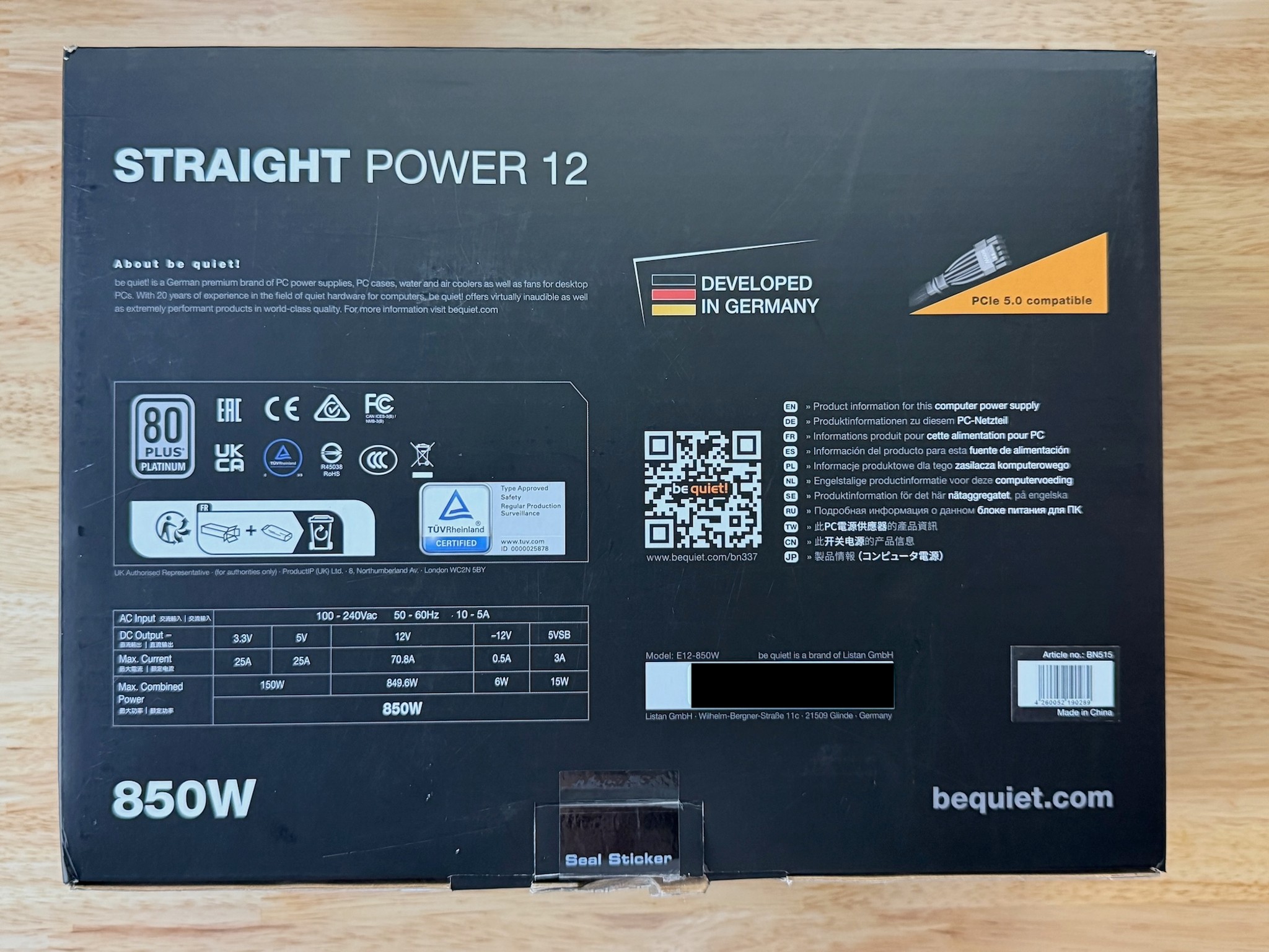 be quiet! Straight Power 12 850W | 80 PLUS Platinum