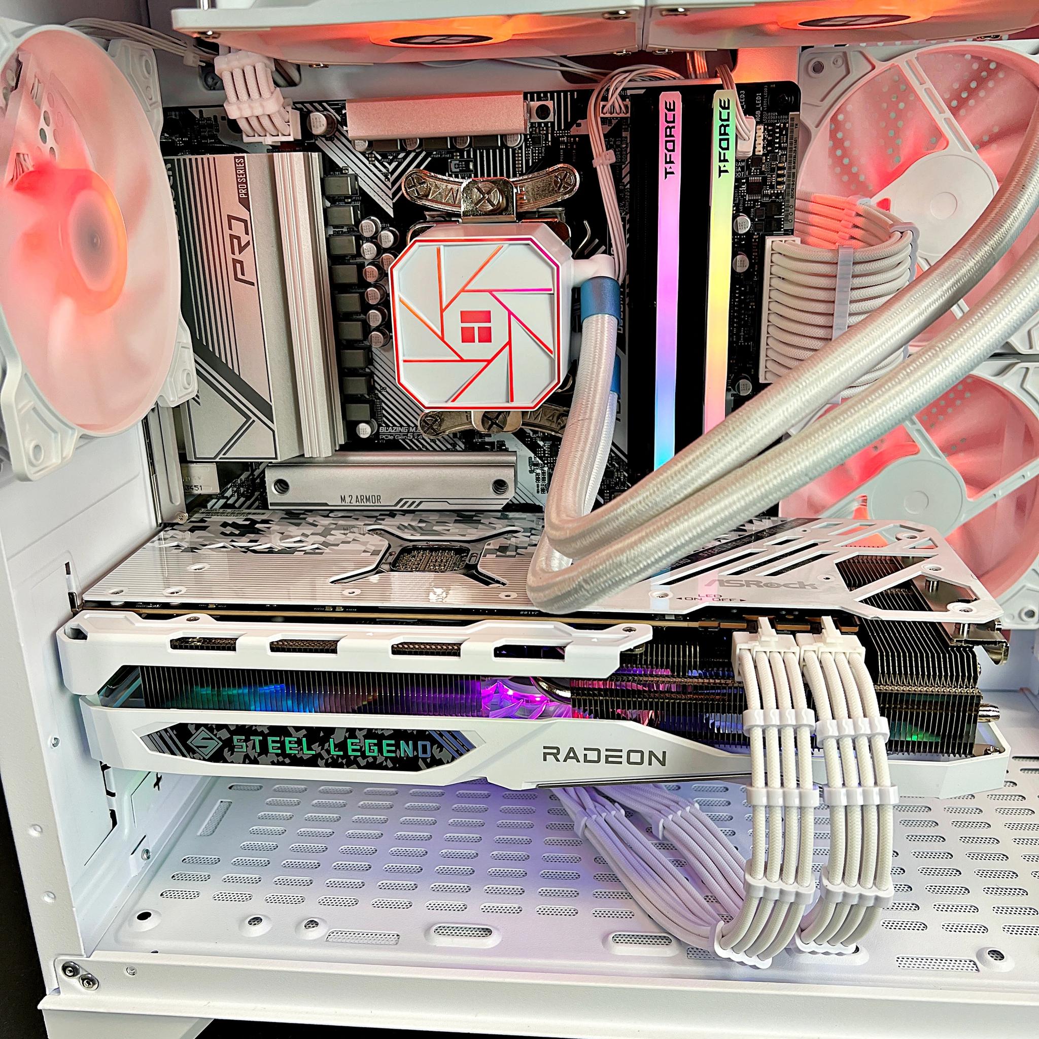 Liquid Cooled Ryzen 5 7500F RX 7800 XT 32GB DDR5 RAM 1TB M.2 WIFI 6E Win 11 Gaming PC