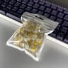 Quality RGB Custom Keyboard - Gateron Milky Yellow + Extras - Purple Hue Keycaps & Coiled Wire