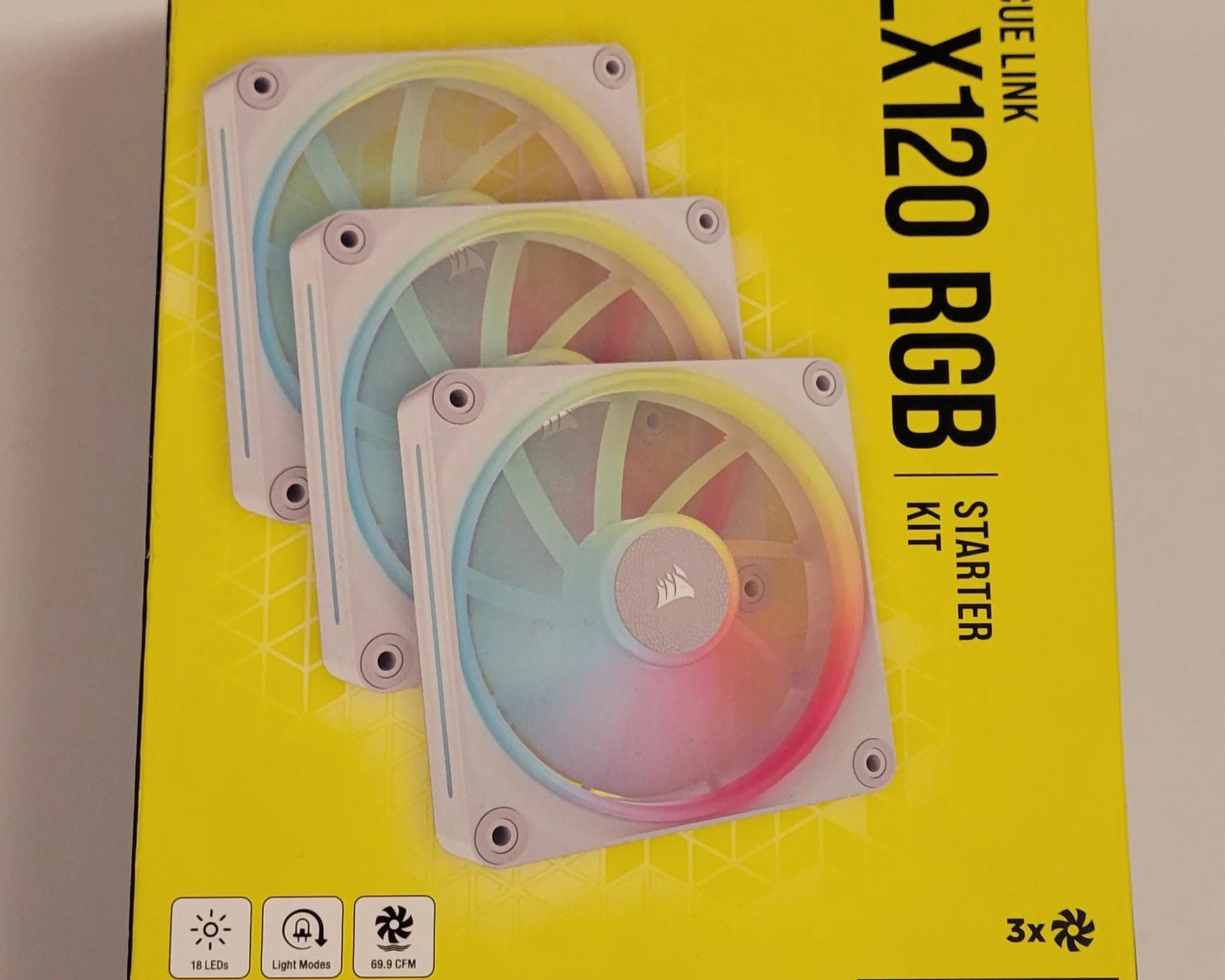 1 Set 3x Corsair LX120 RGB iCUE LINK Case Fans, 120mm, White
