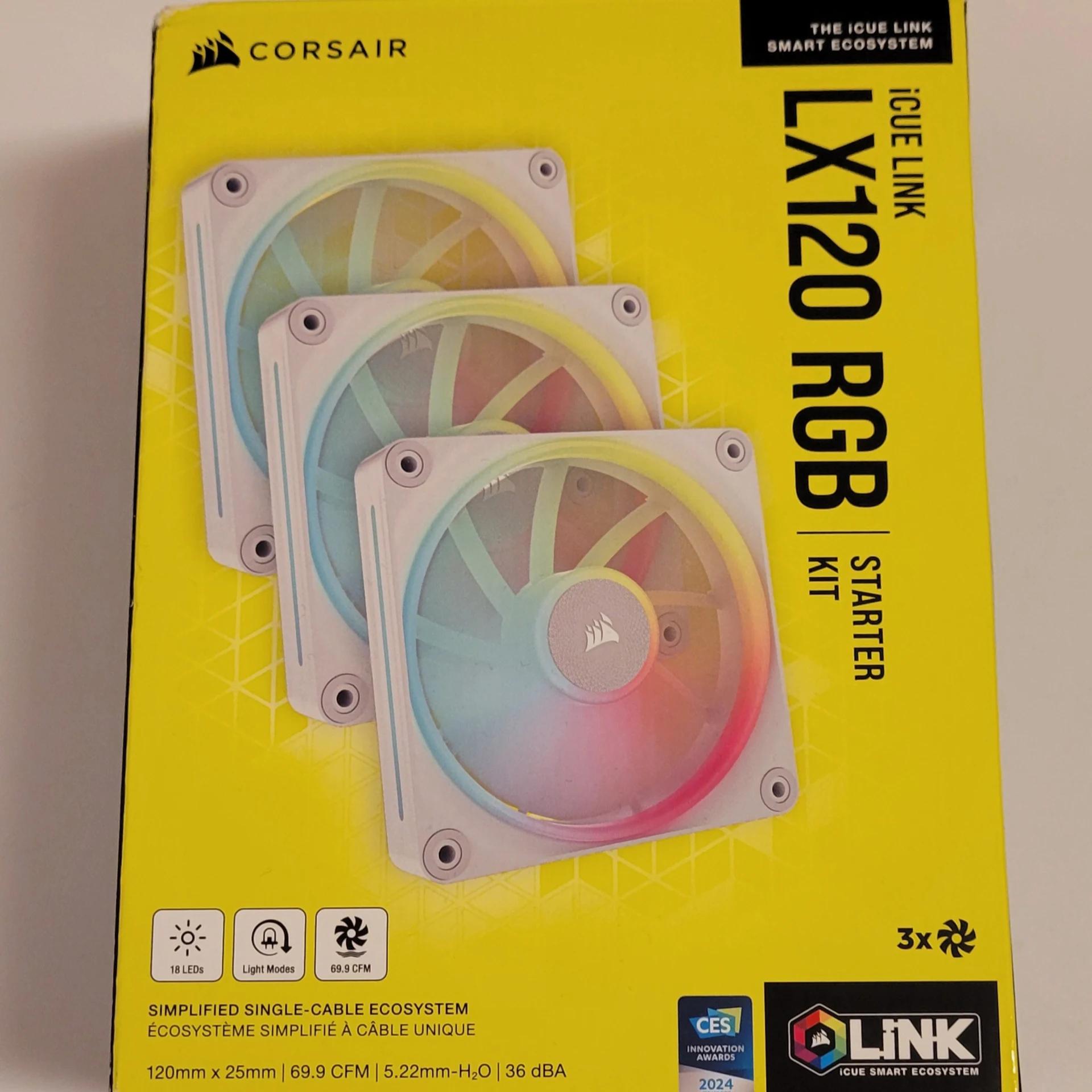 1 Set 3x Corsair LX120 RGB iCUE LINK Case Fans, 120mm, White