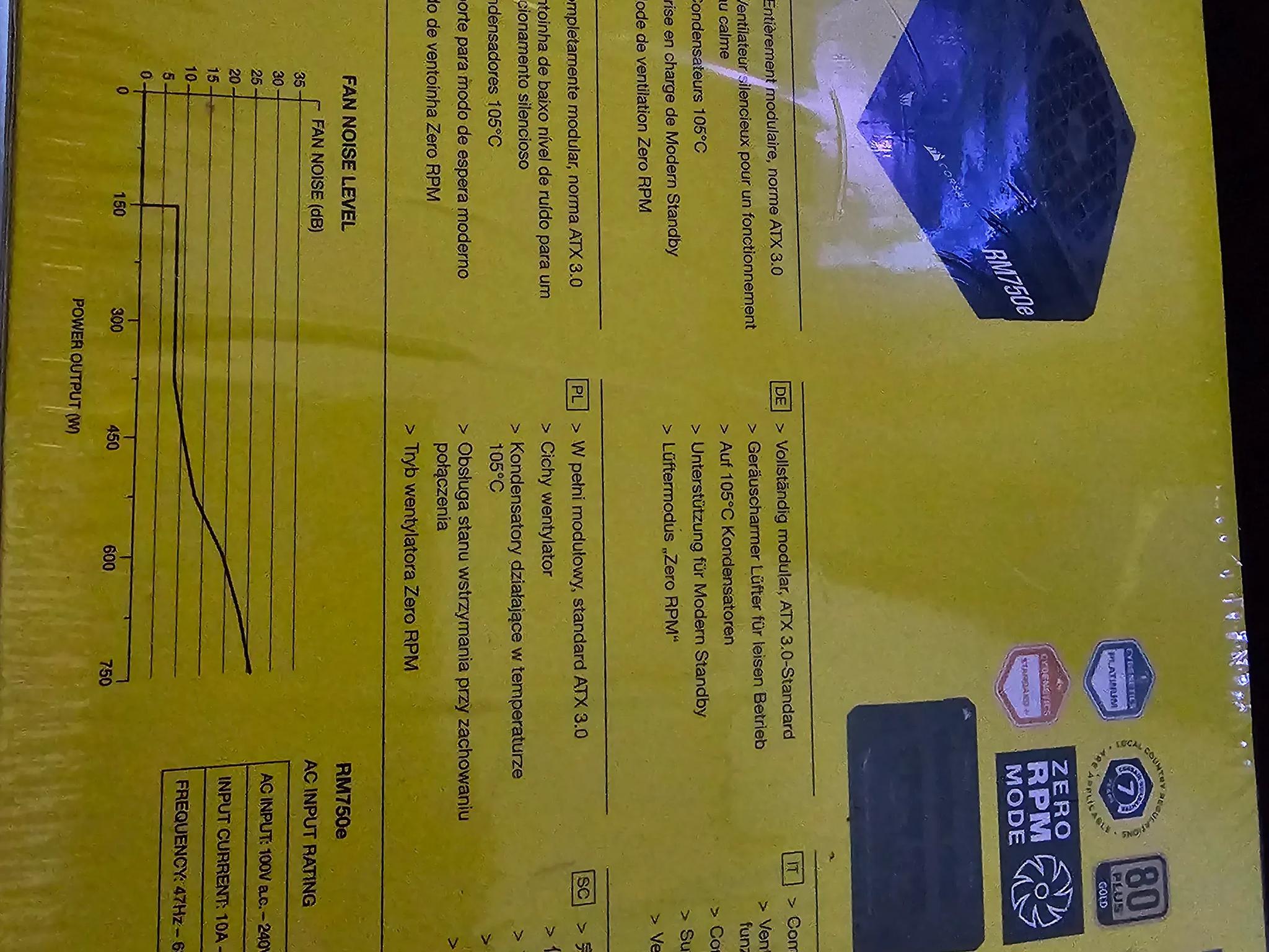 CORSAIR POWER SUPPLY | RM750E | 80PLUS GOLD | FULLY MODULAR