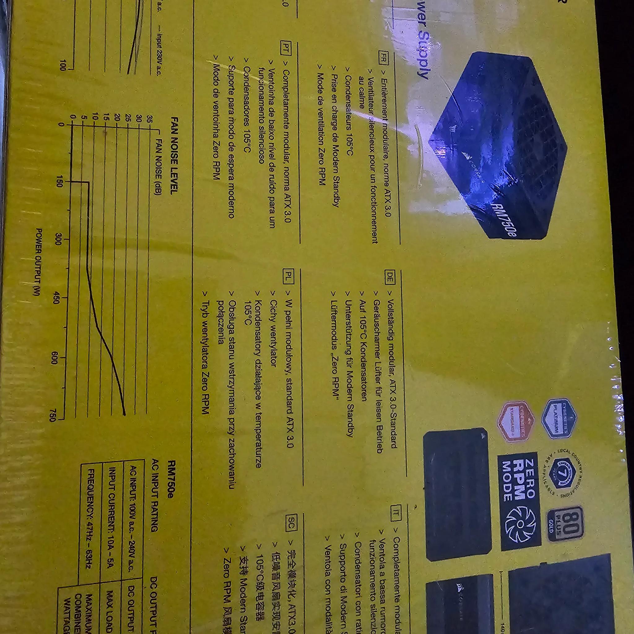 CORSAIR POWER SUPPLY | RM750E | 80PLUS GOLD | FULLY MODULAR