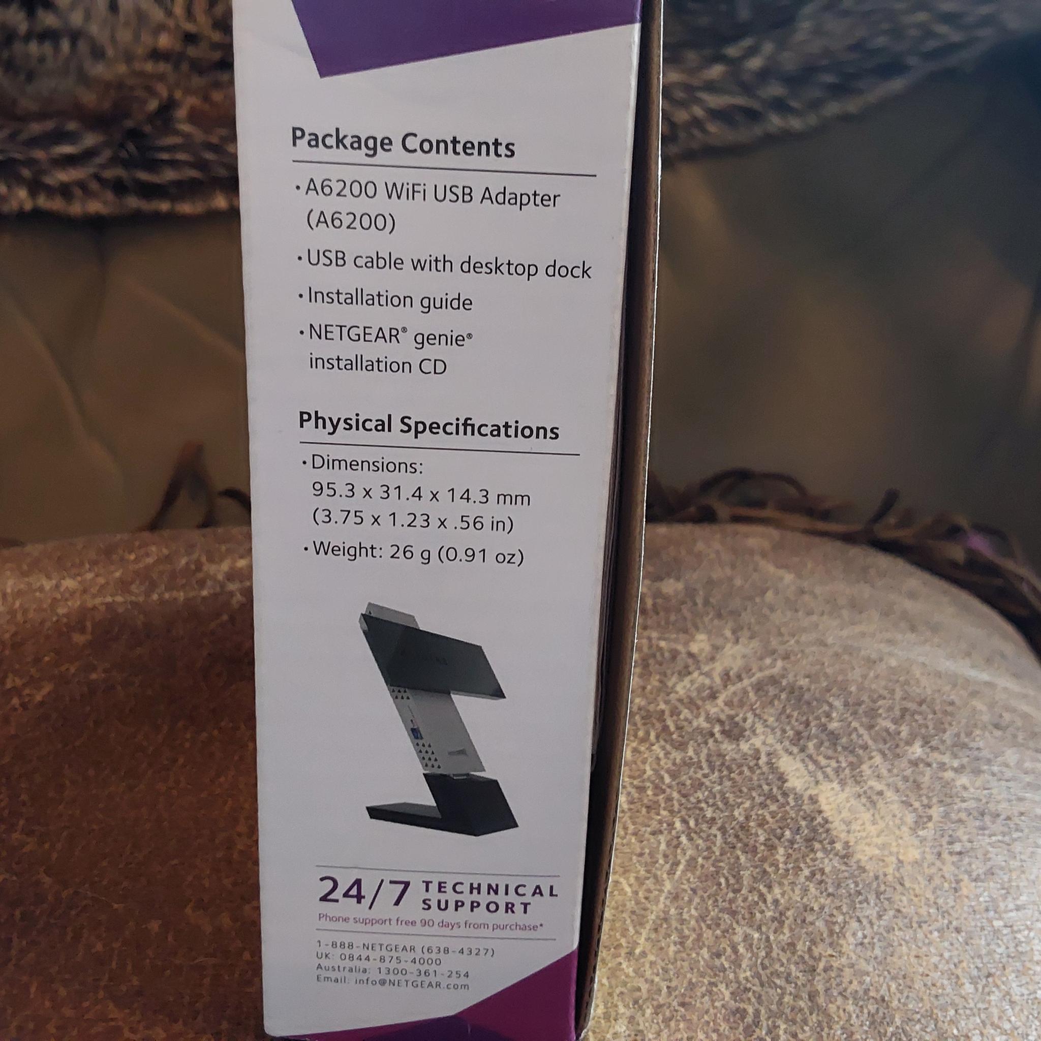 NETGEAR A6200-100NAS AC1200 WiFi USB Wireless Adapter