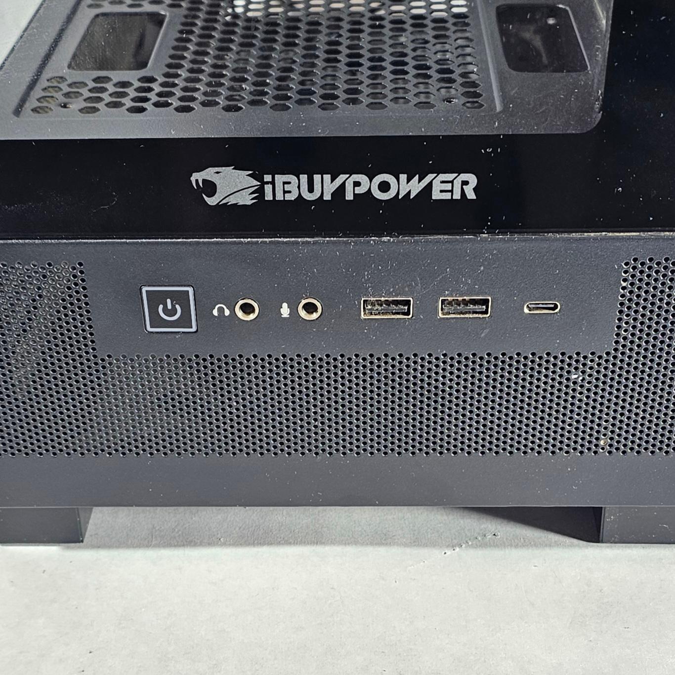 Black iBUYPOWER PC Case with Tempered Glass w/ 3 Fans