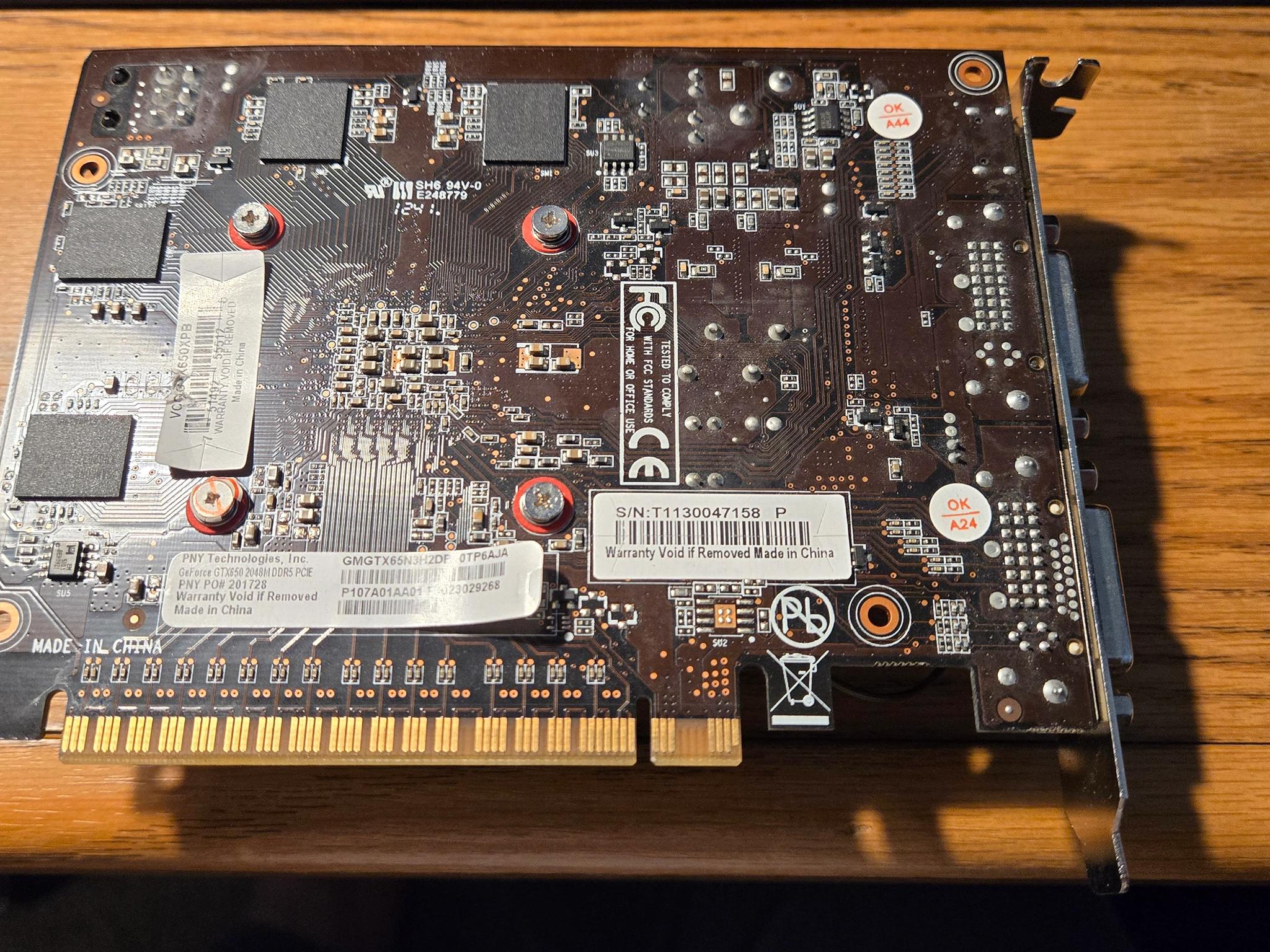 USED PNY GTX 650 2GB Graphics Card