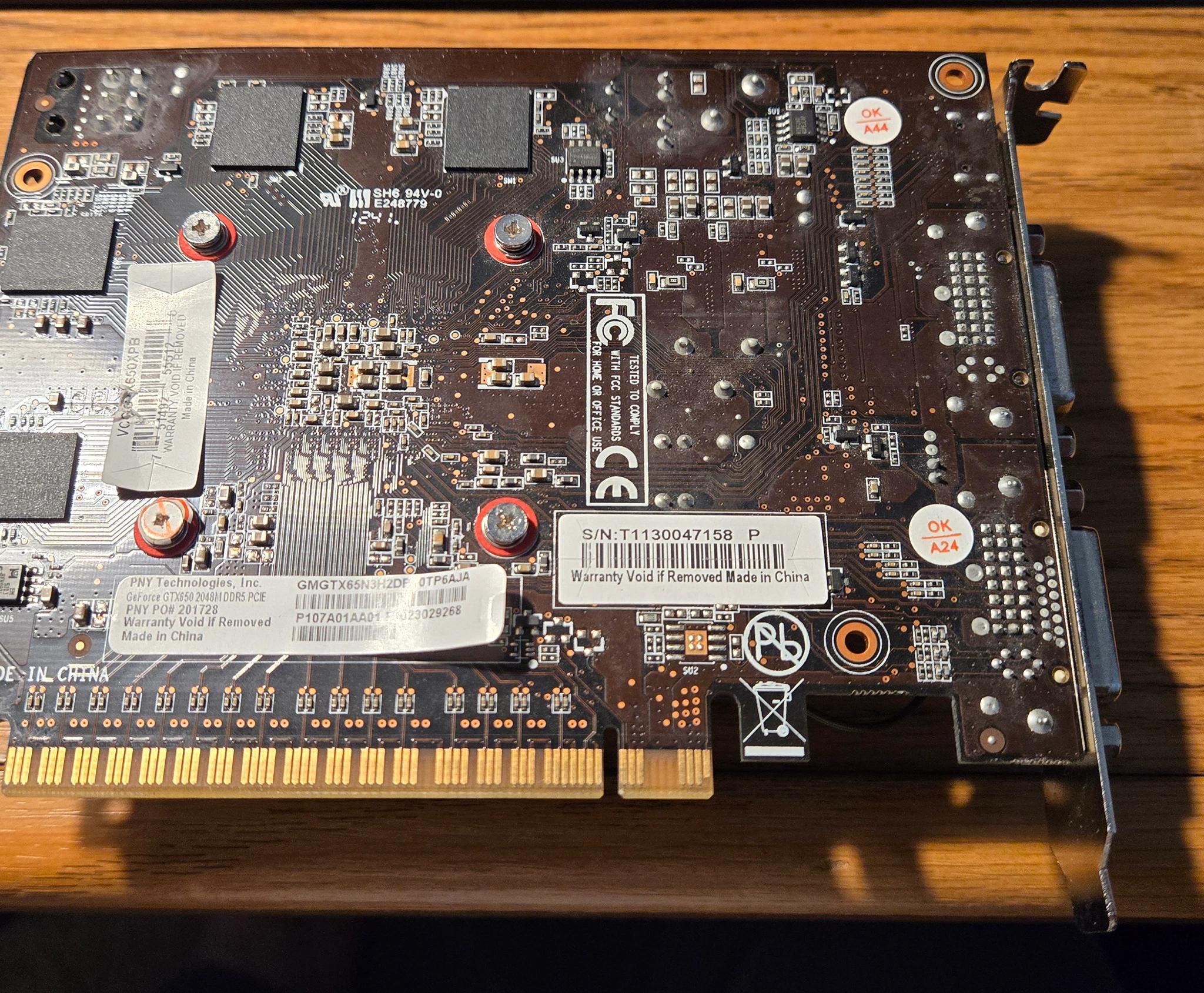 USED PNY GTX 650 2GB Graphics Card