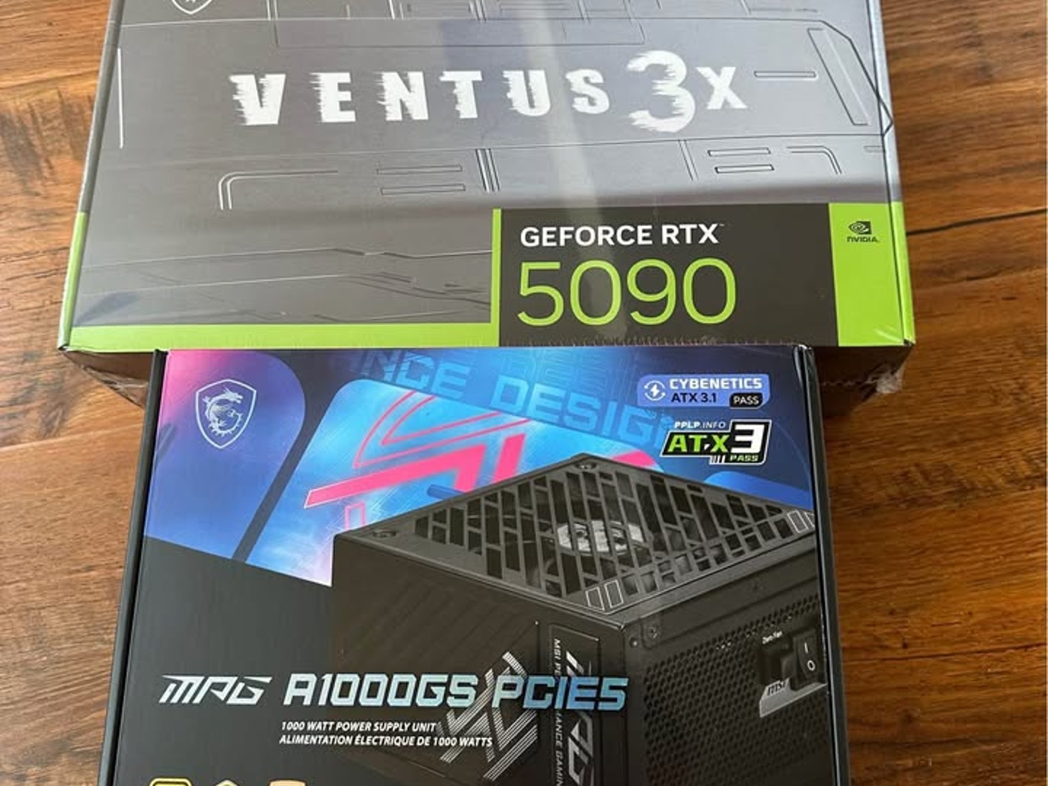 BNIB bundle MSI GeForce RTX 5090 32G VENTUS 3X OC and MPG A1000GS PCIE5 ATX 3.1 1000W Gold PSU
