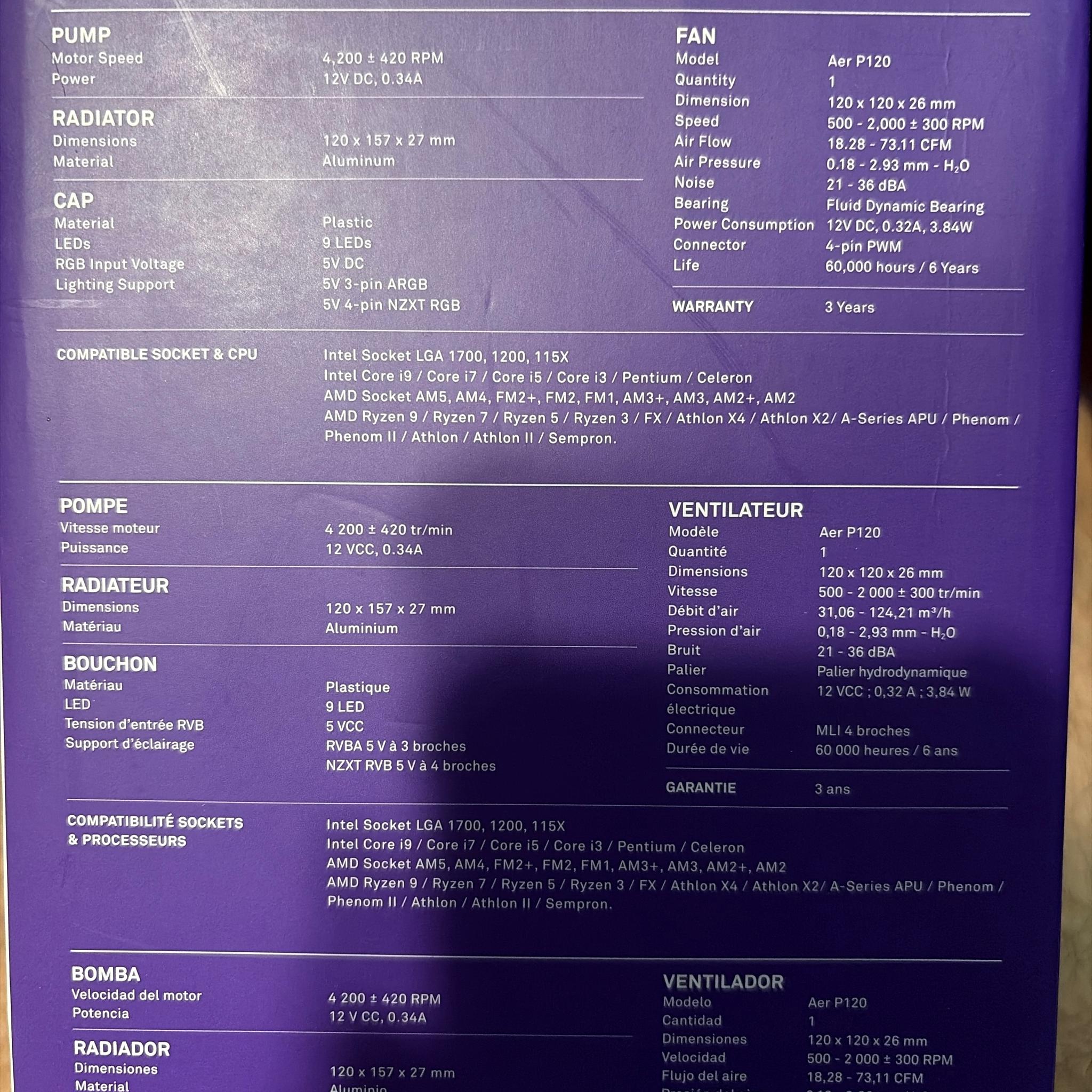 NZXT Kraken 120mm AIO CPU cooler