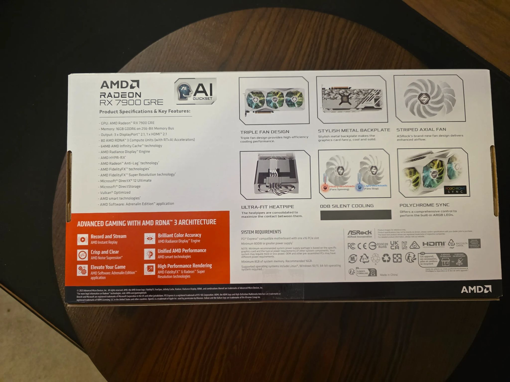 AMD Radeon™ RX 7900 GRE Steel Legend 16GB OC (GPU ONLY GRAPHICS CARD ONLY!!)