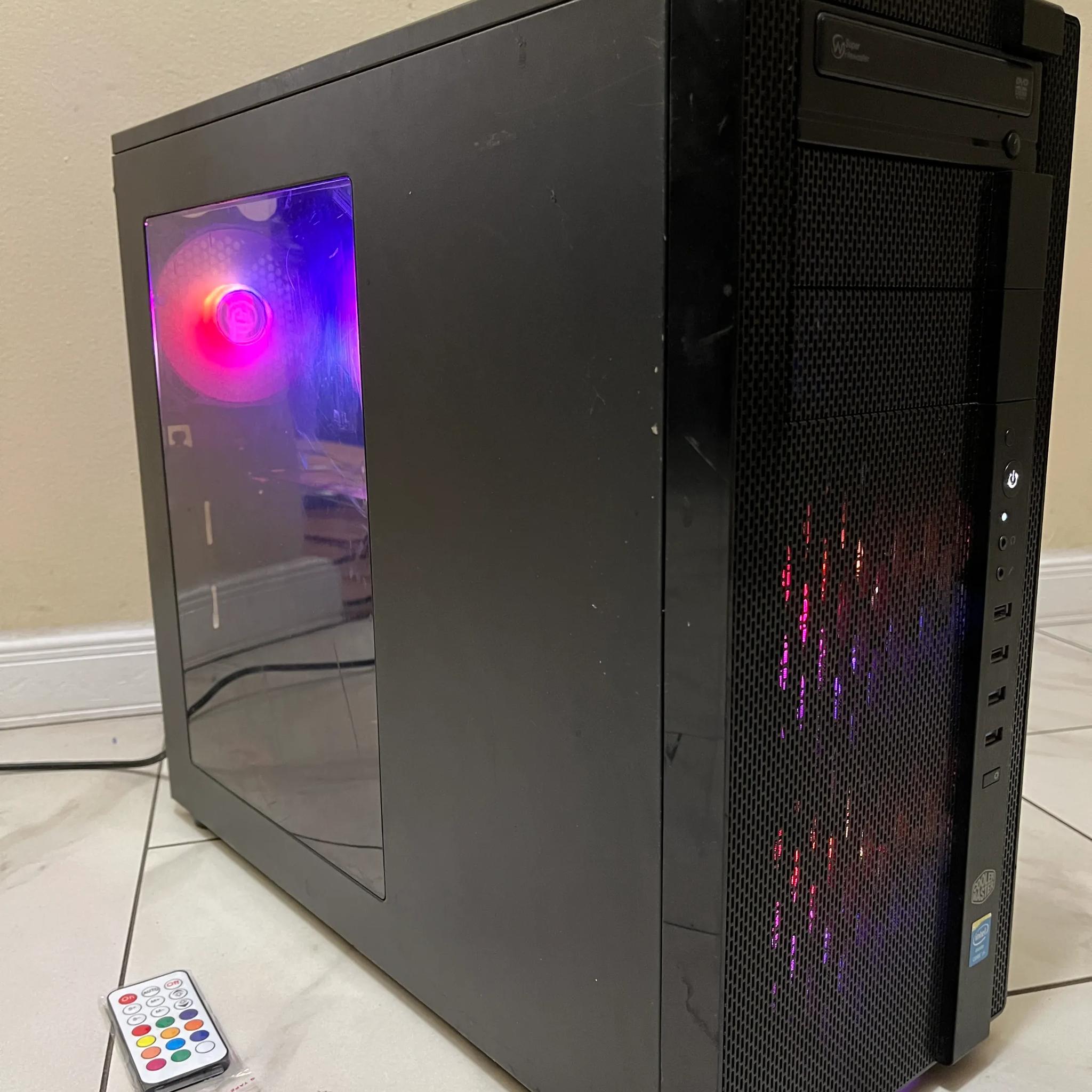 🔥 Budget RGB Gaming PC – R9 270x, Intel Core i5, 12GB RAM, 256GB SSD+1TB HDD, with RGB Remote
