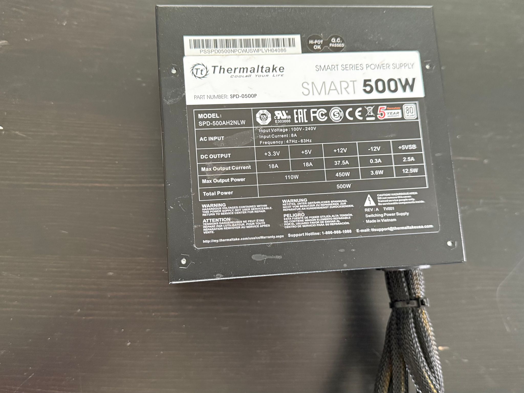 Thermaltake Smart 500W 80+ PSU