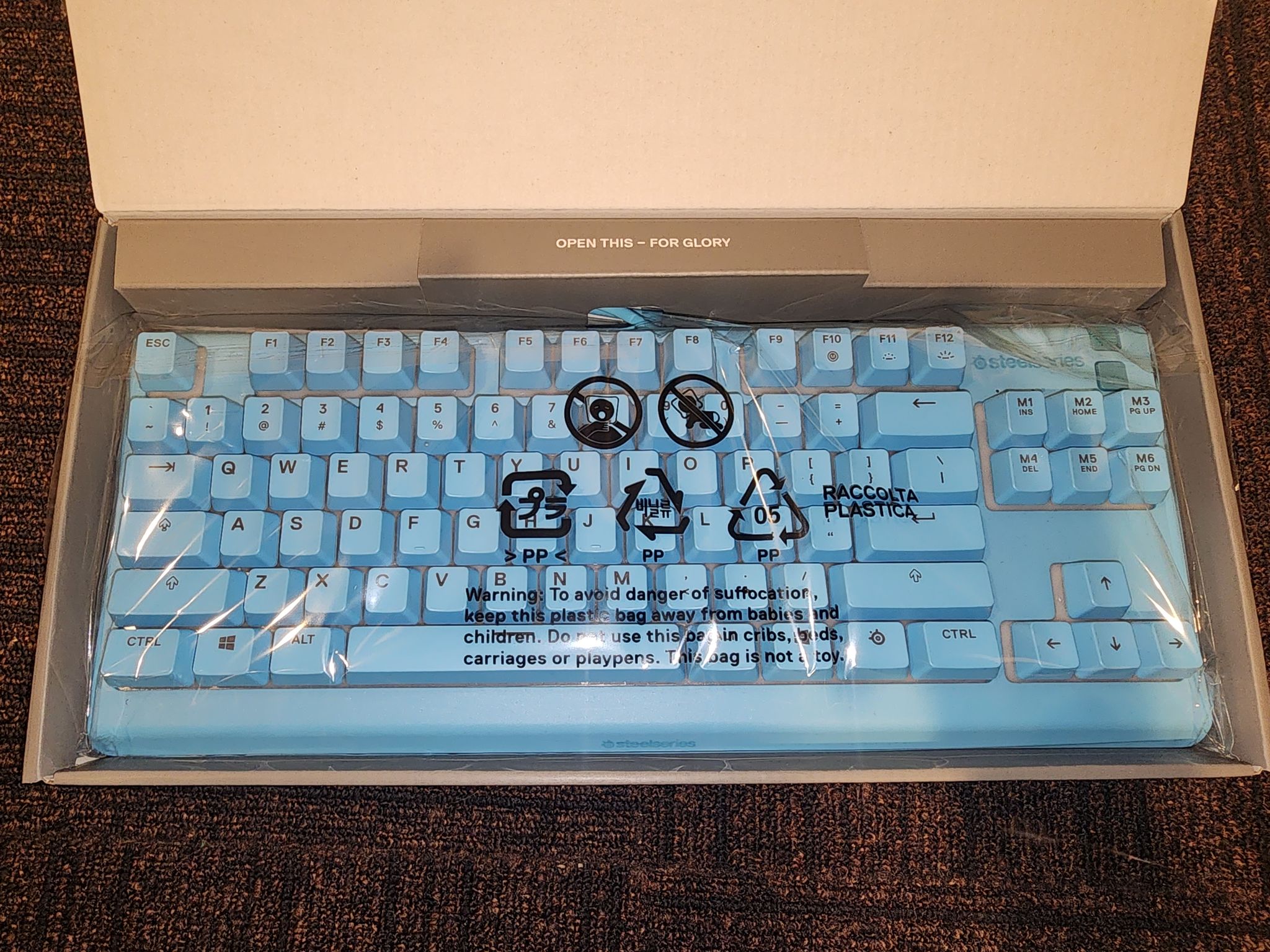 SteelSeries Gaming Keyboard, Tenkeyless, Wired, Apex 3 TKL Aqua