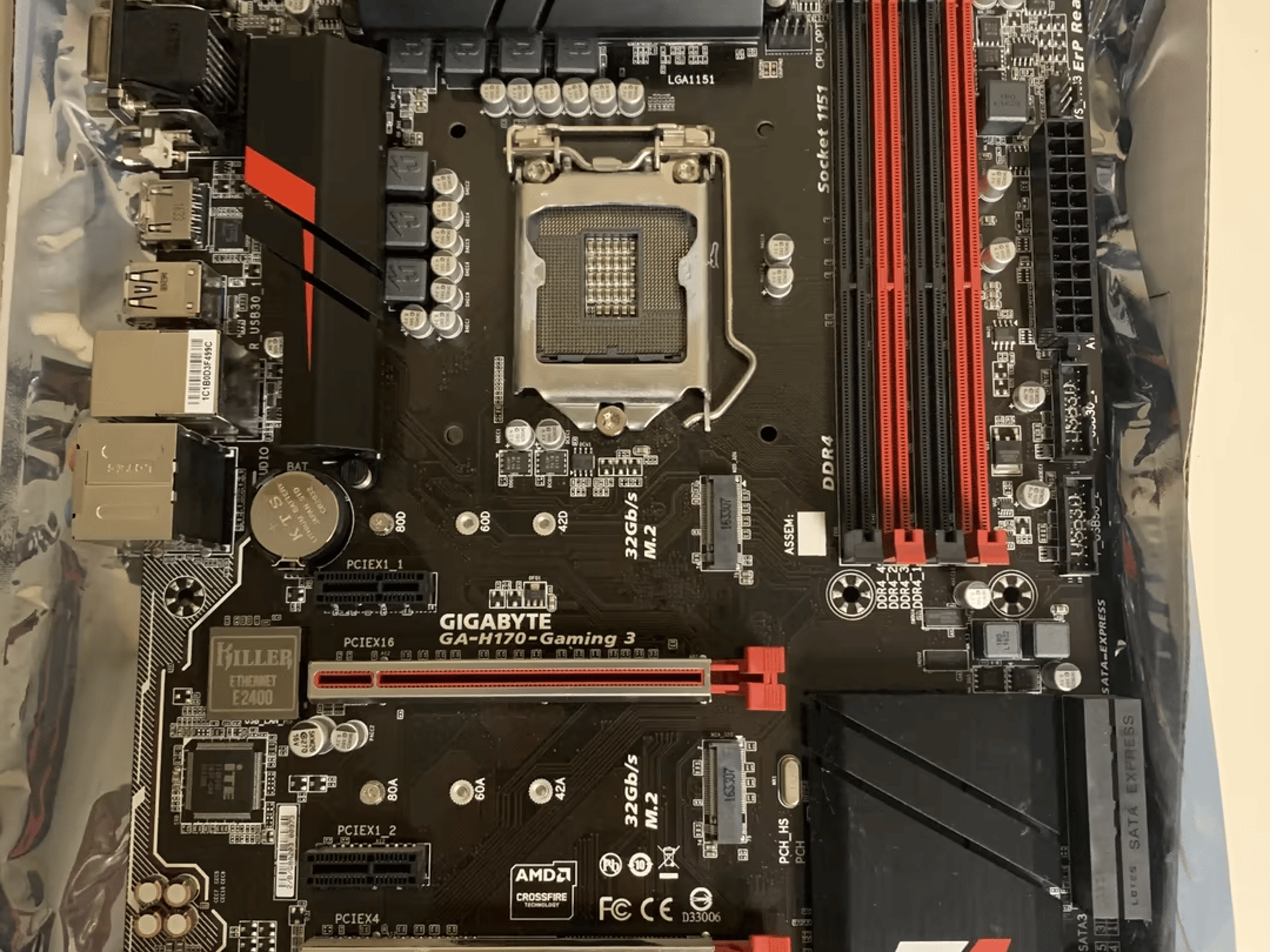 [Motherboard] Gigabyte G1 Gaming GA-H170-Gaming 3 ATX Motherboard DDR4 DIMM (LGA 1151 Socket) - USED