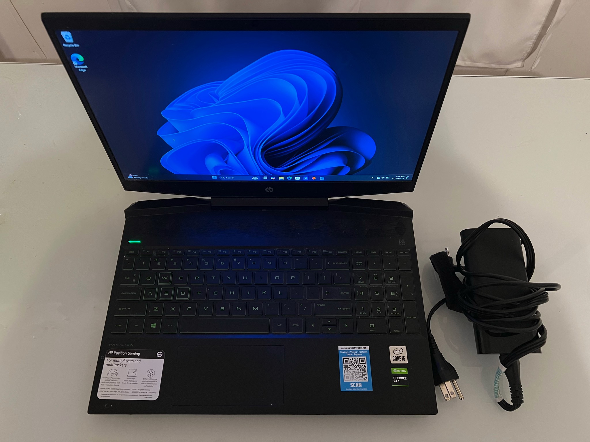 HP Pavilion Gaming Laptop | NVIDIA GTX 1650 | 16 GB RAM | 256 GB SSD | Intel i5