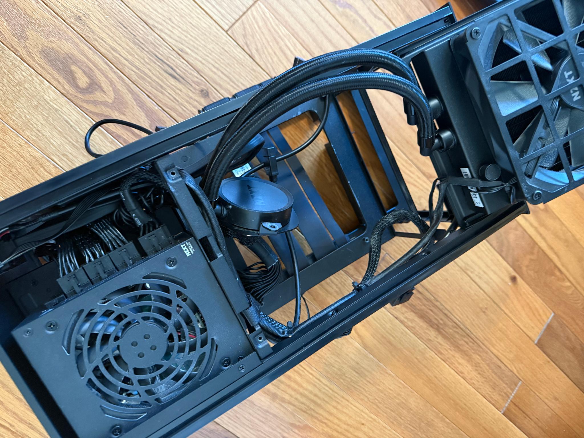 NZXT H1 V1 - Mini-ITX SFF Case (White/Black) with 650W PSU & 140mm AIO
