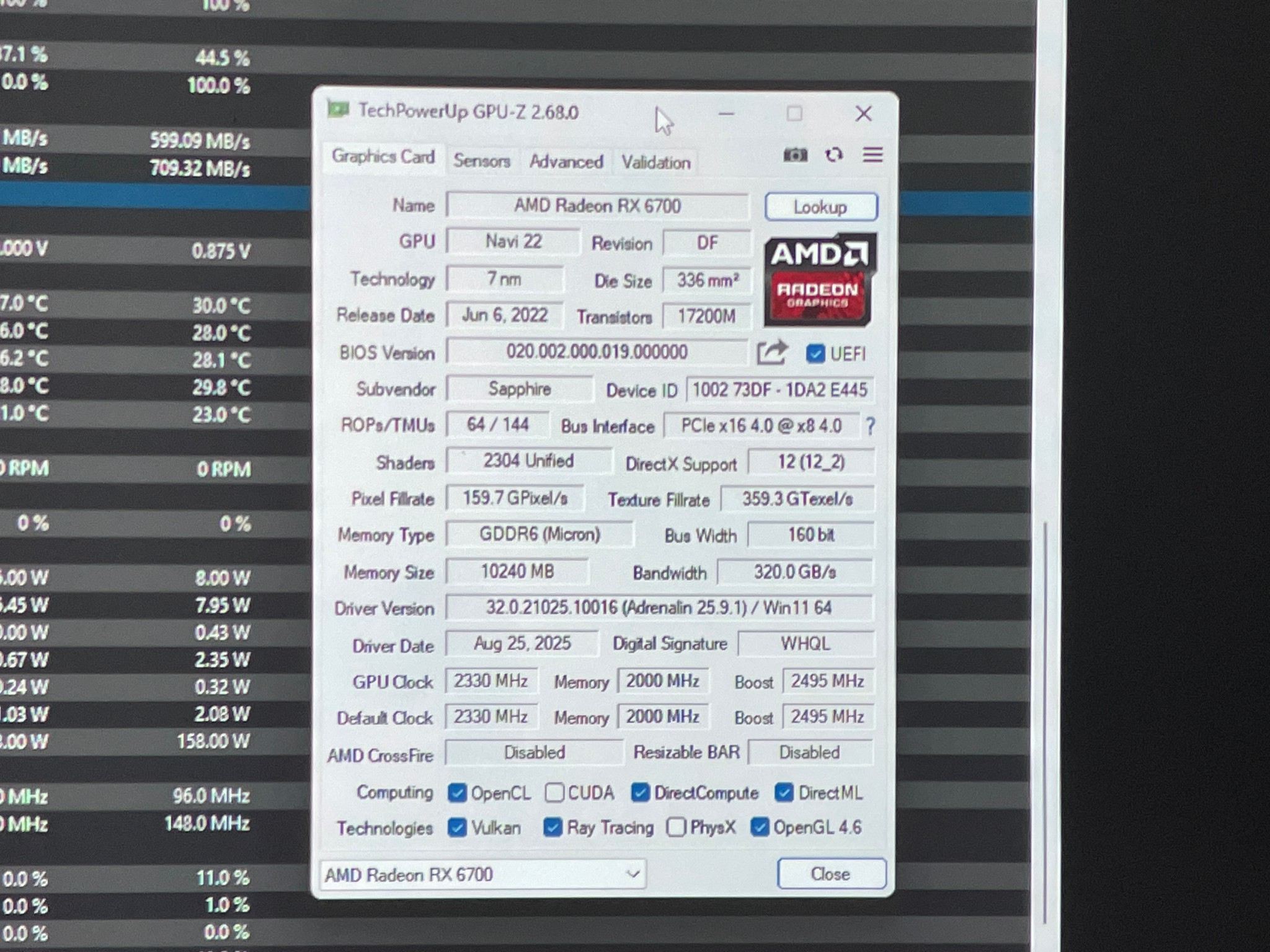 Sapphire PULSE Radeon RX 6700