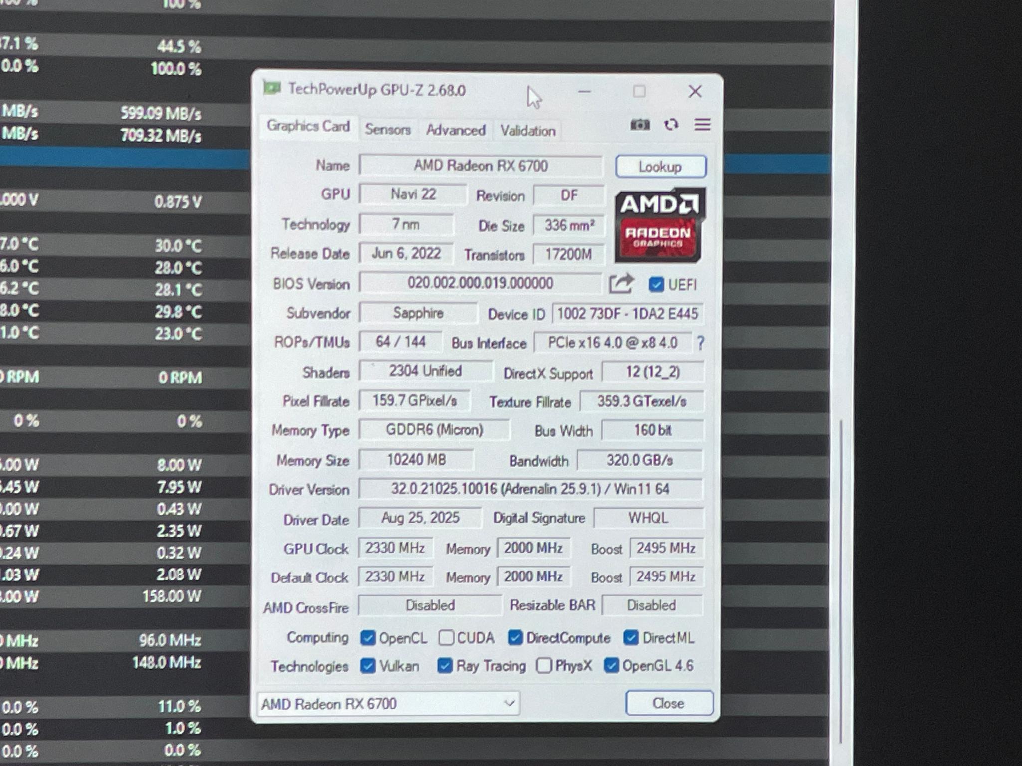 Sapphire PULSE Radeon RX 6700