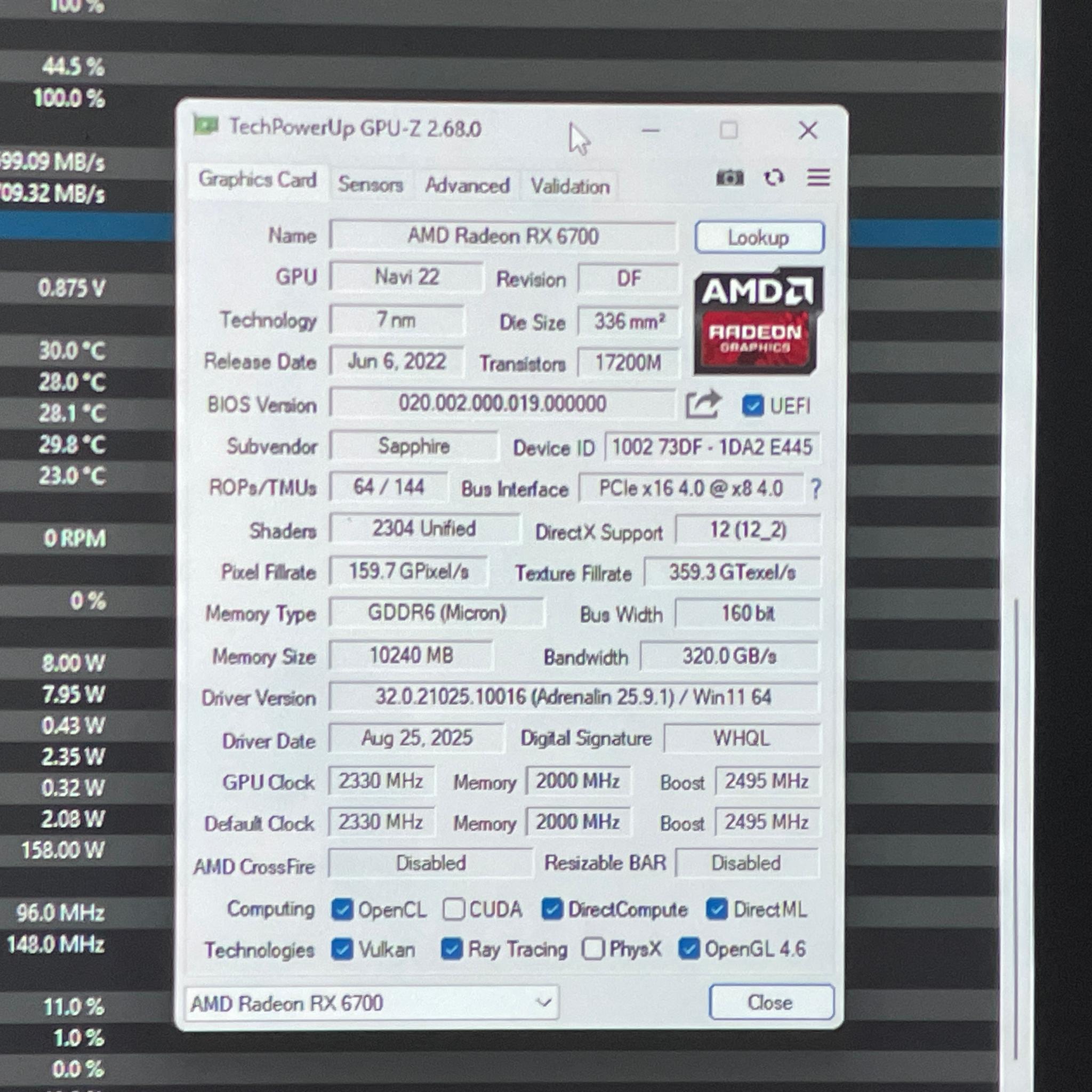 Sapphire PULSE Radeon RX 6700