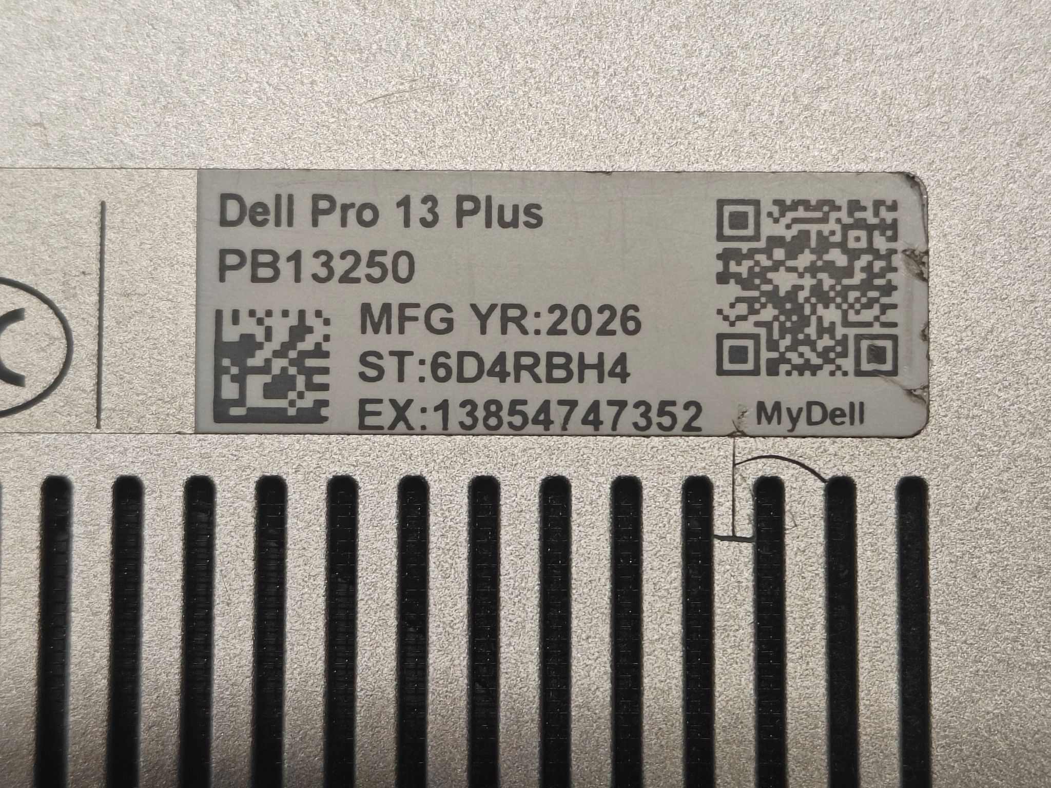 Dell Pro 13 Plus PB13250 Laptop 13.3", Core Ultra 5 235U, 32GB, 512GB SSD, 100% Battery Health