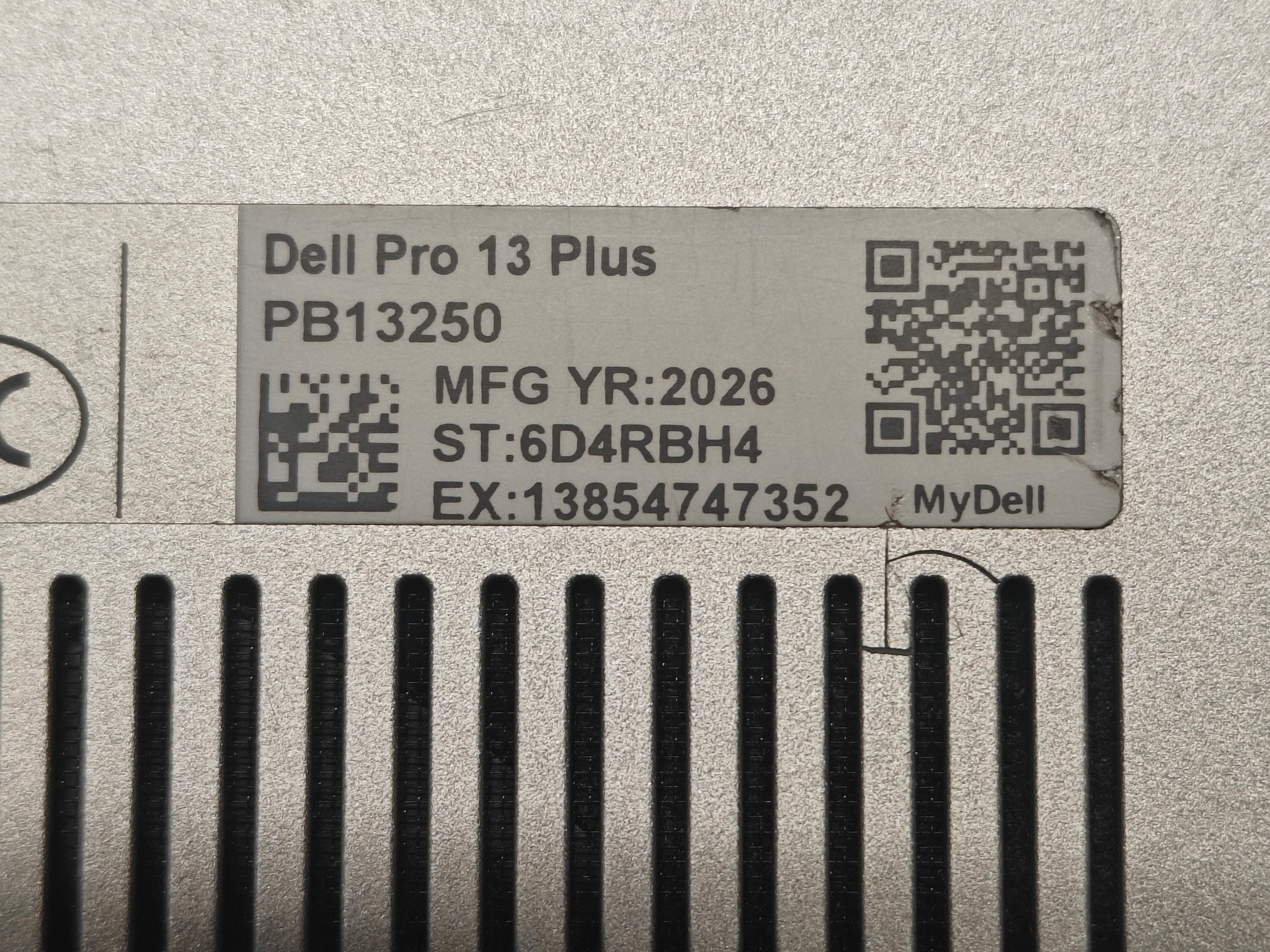 Dell Pro 13 Plus PB13250 Laptop 13.3", Core Ultra 5 235U, 32GB, 512GB SSD, 100% Battery Health