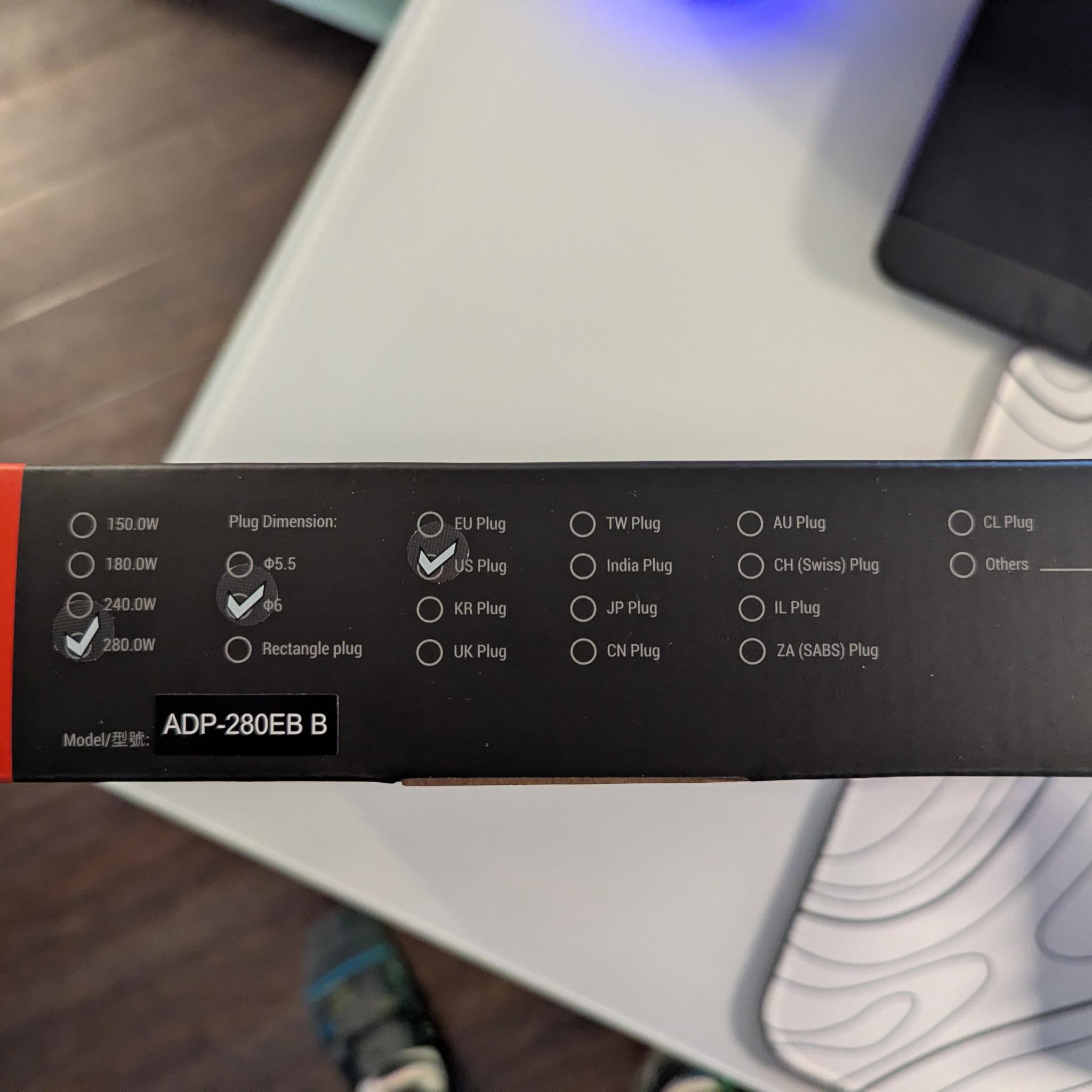 ROG 280W DC Adapter - ADP-280EB B (basically New)