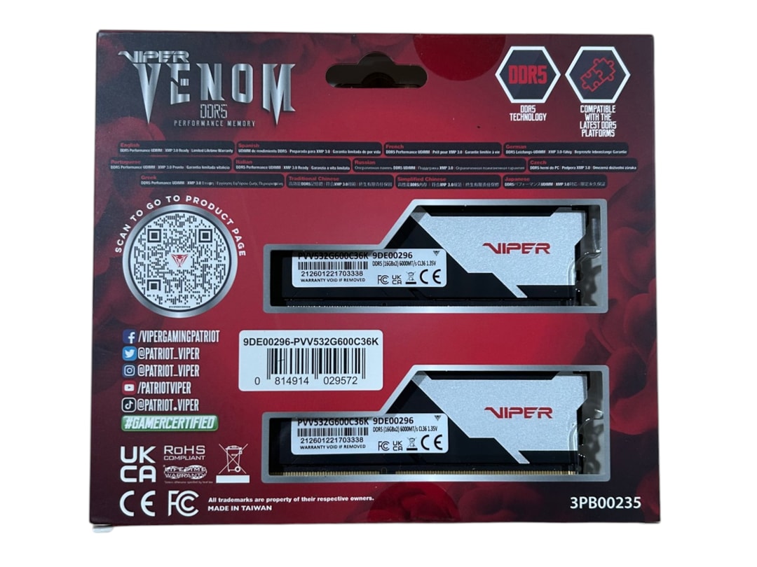Patriot Viper Venom 32GB (2 x 16GB) DDR5-6000MT/s CL36 | Jawa