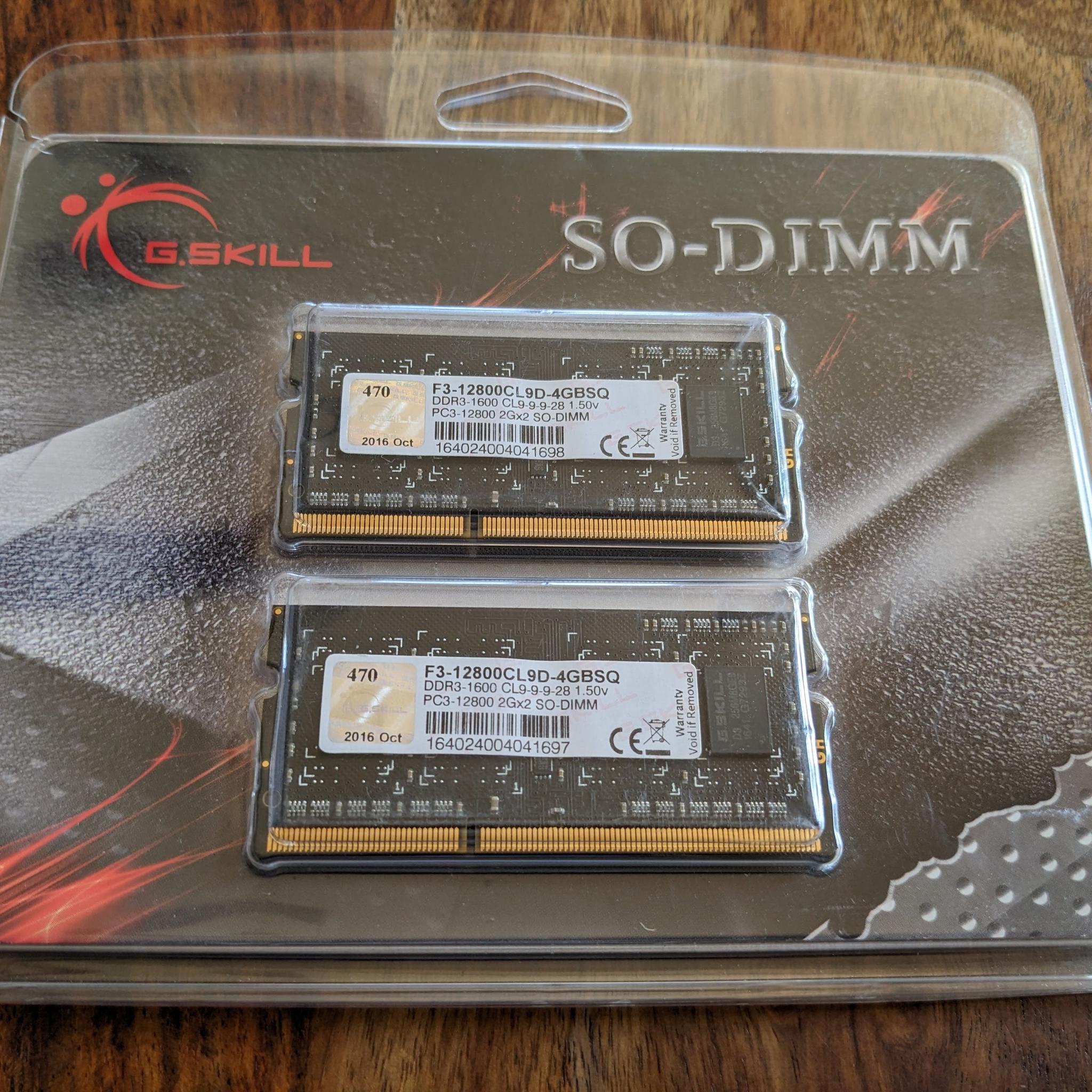 4GB of DDR3 Laptop RAM-Untested- Ripjaw Kit IOB