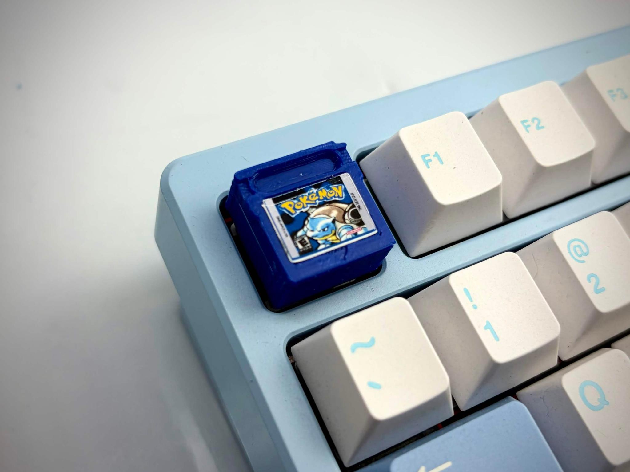 Artisan Keycap - Gameboy Pokemon Blue - Blastoise Cartridge Artisan Keycap - 3d Printed